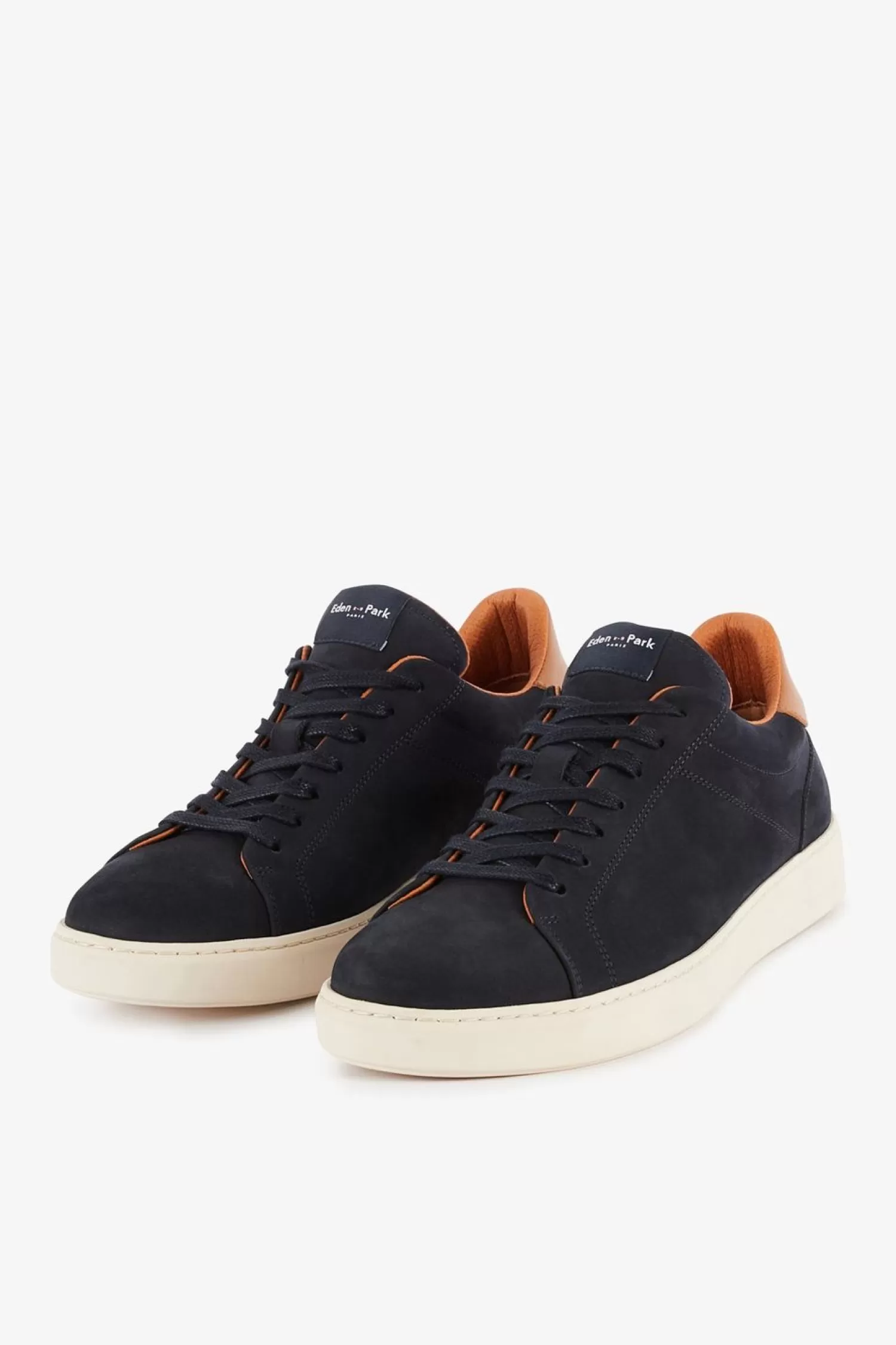 Eden Park Baskets Bleu Marine En Cuir-Homme Sneakers