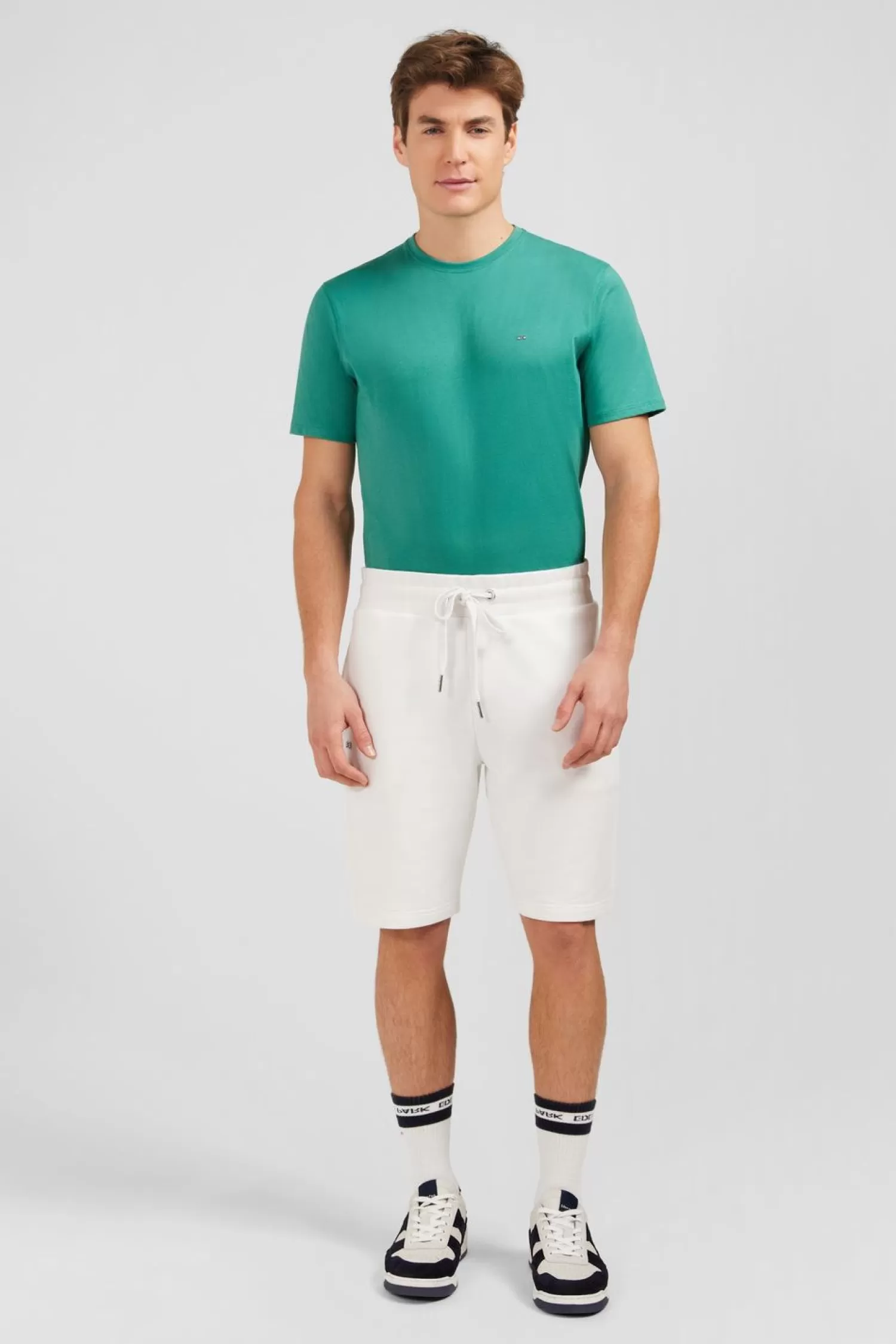 Eden Park Bermuda Blanc A Taille Elastiquee-Homme Shorts Et Bermudas