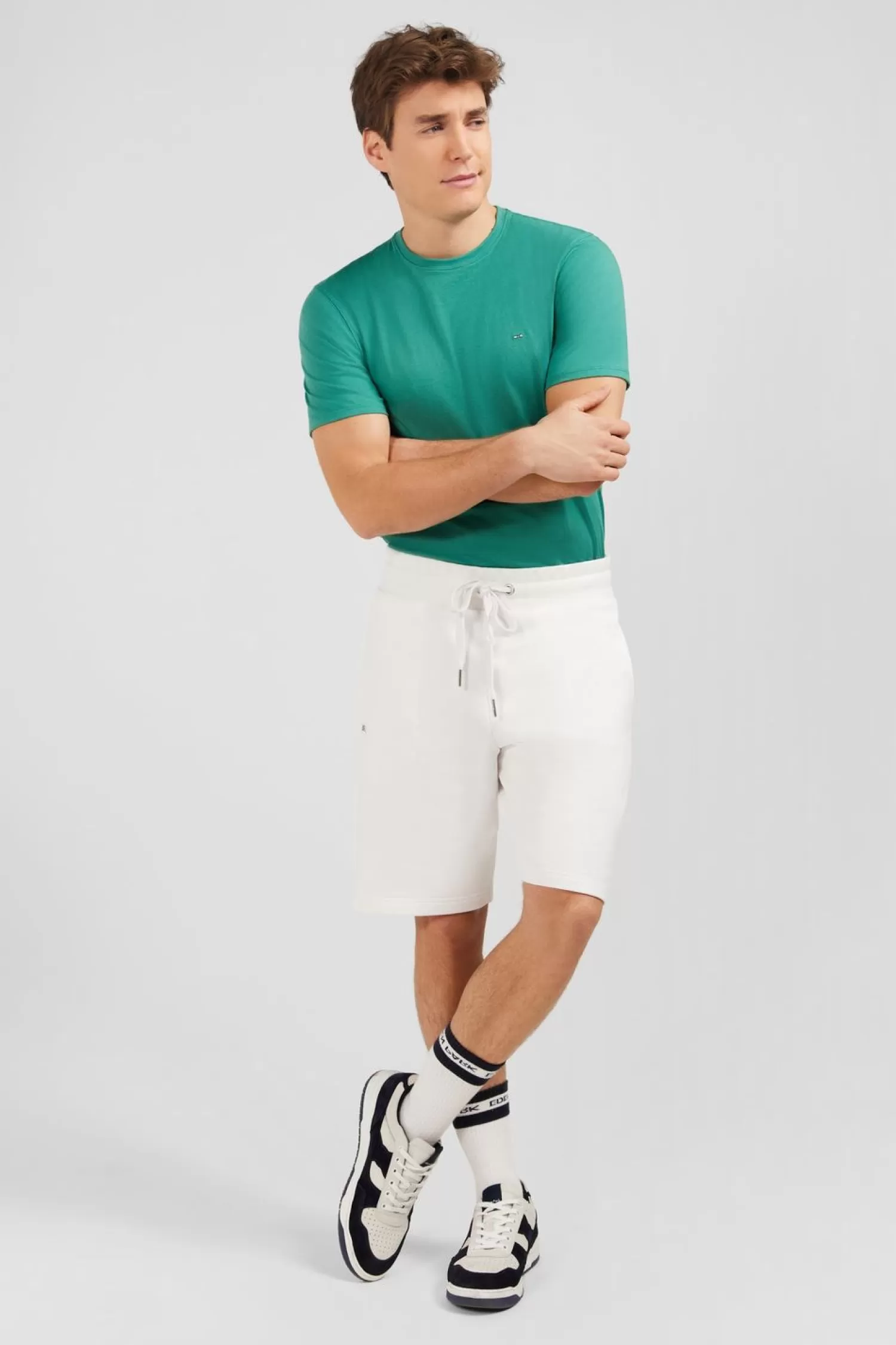 Eden Park Bermuda Blanc A Taille Elastiquee-Homme Shorts Et Bermudas