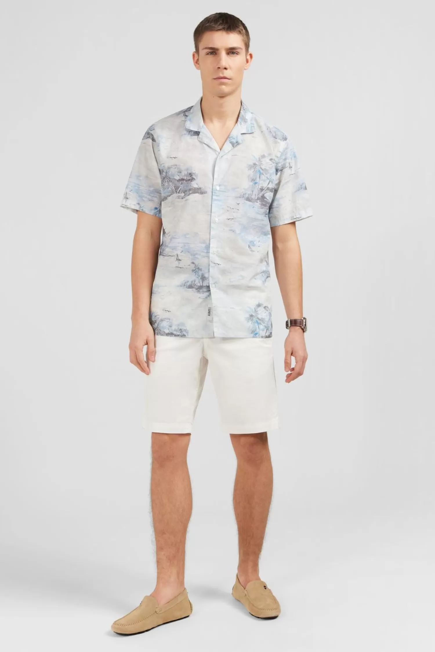 Eden Park Bermuda Blanc Uni-Homme Shorts Et Bermudas