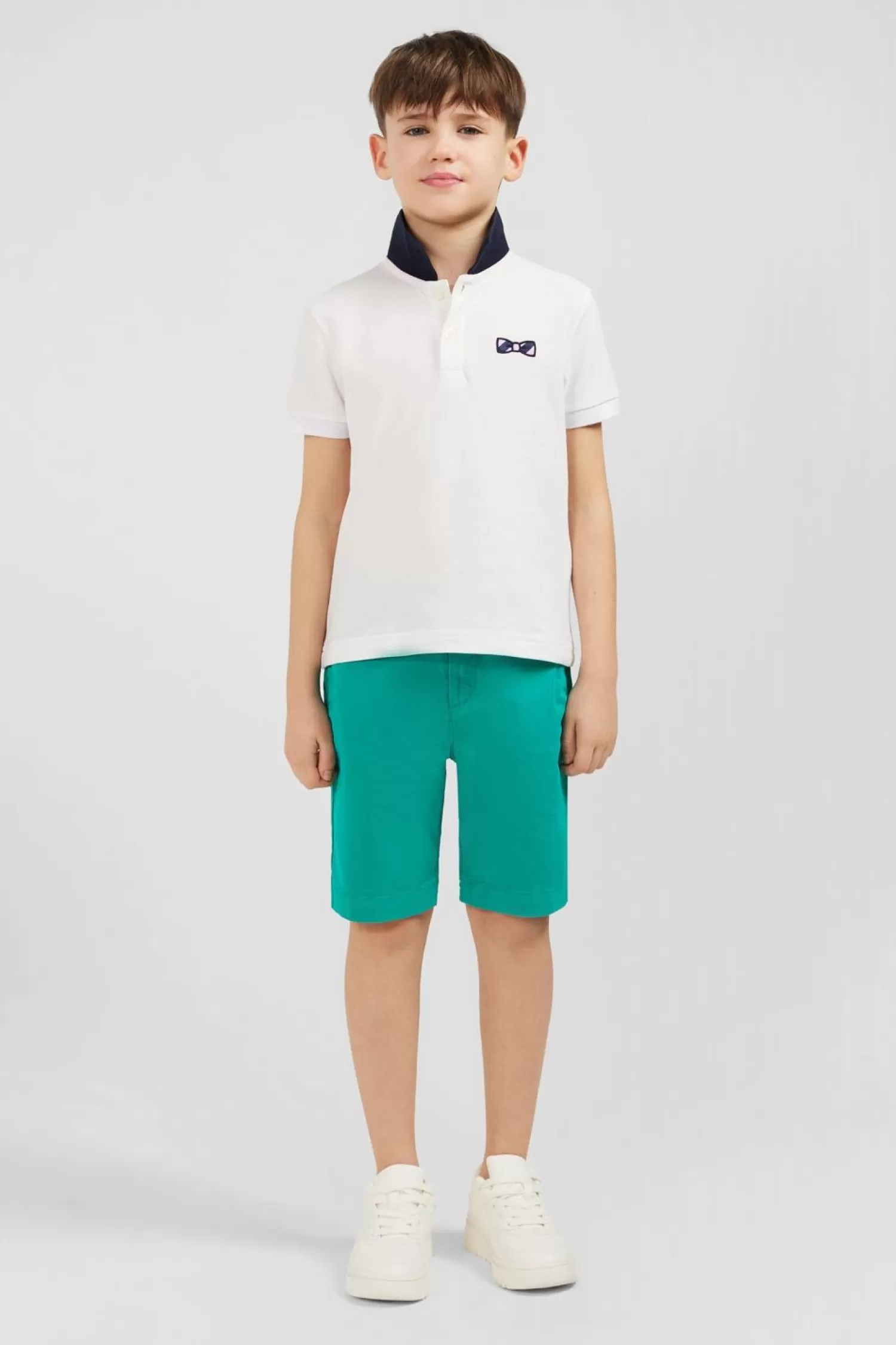 Eden Park Bermuda Chino Vert En Coton Stretch-Enfant Enfant