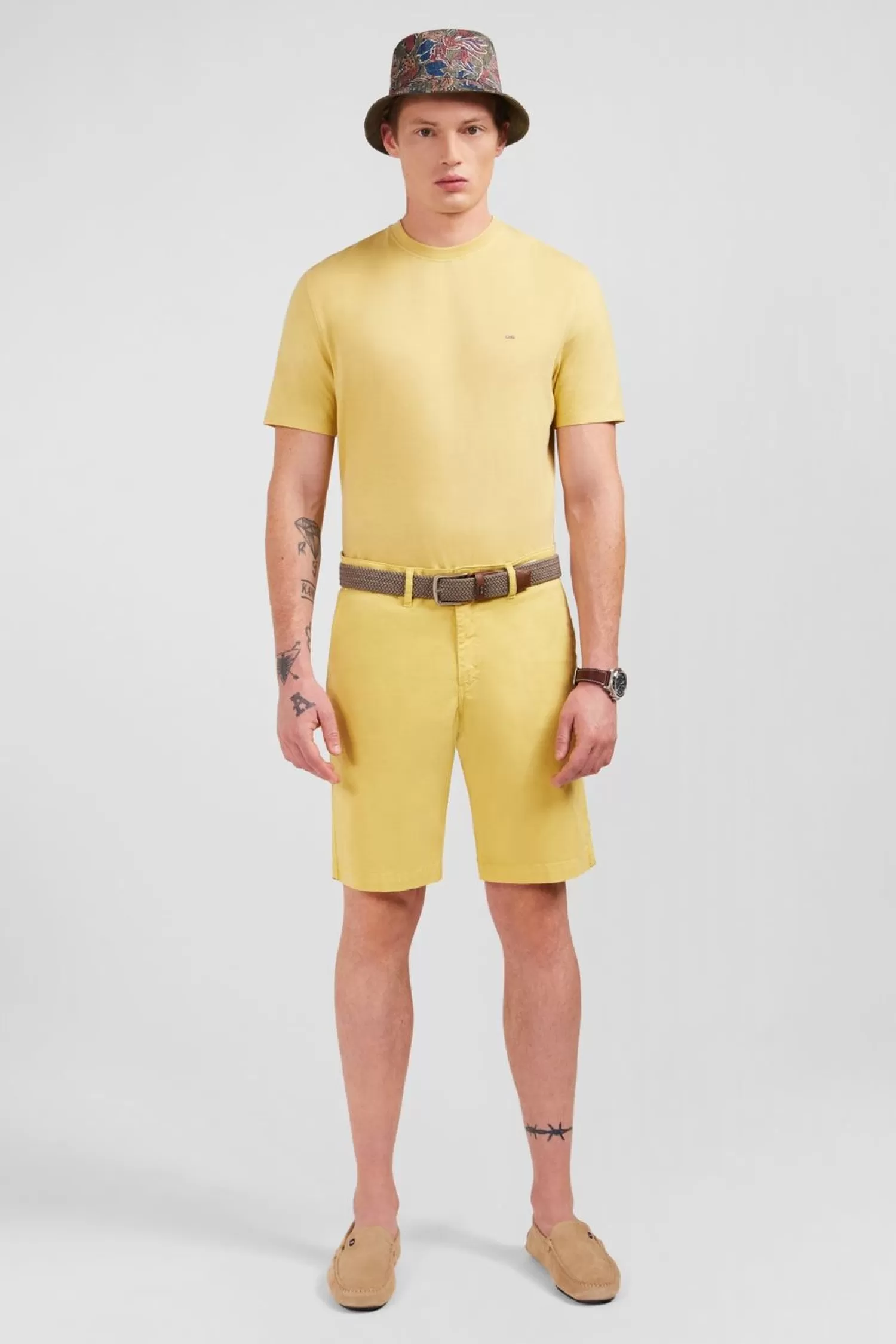 Eden Park Bermuda Jaune Uni-Homme Shorts Et Bermudas