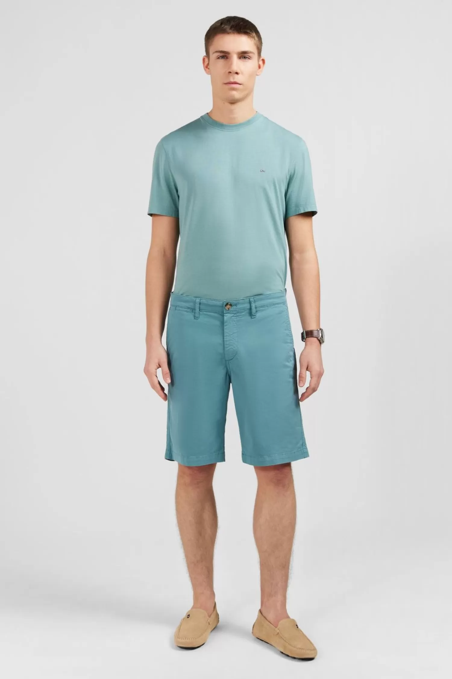 Eden Park Bermuda Vert Uni-Homme Shorts Et Bermudas