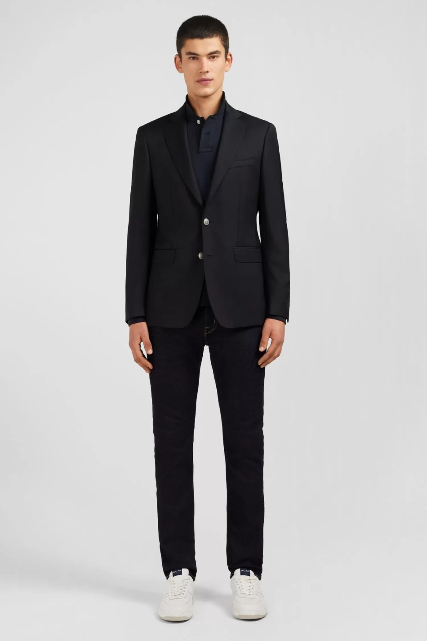 Eden Park Blazer Noir 100 % Laine-Homme Blazers Et Costumes