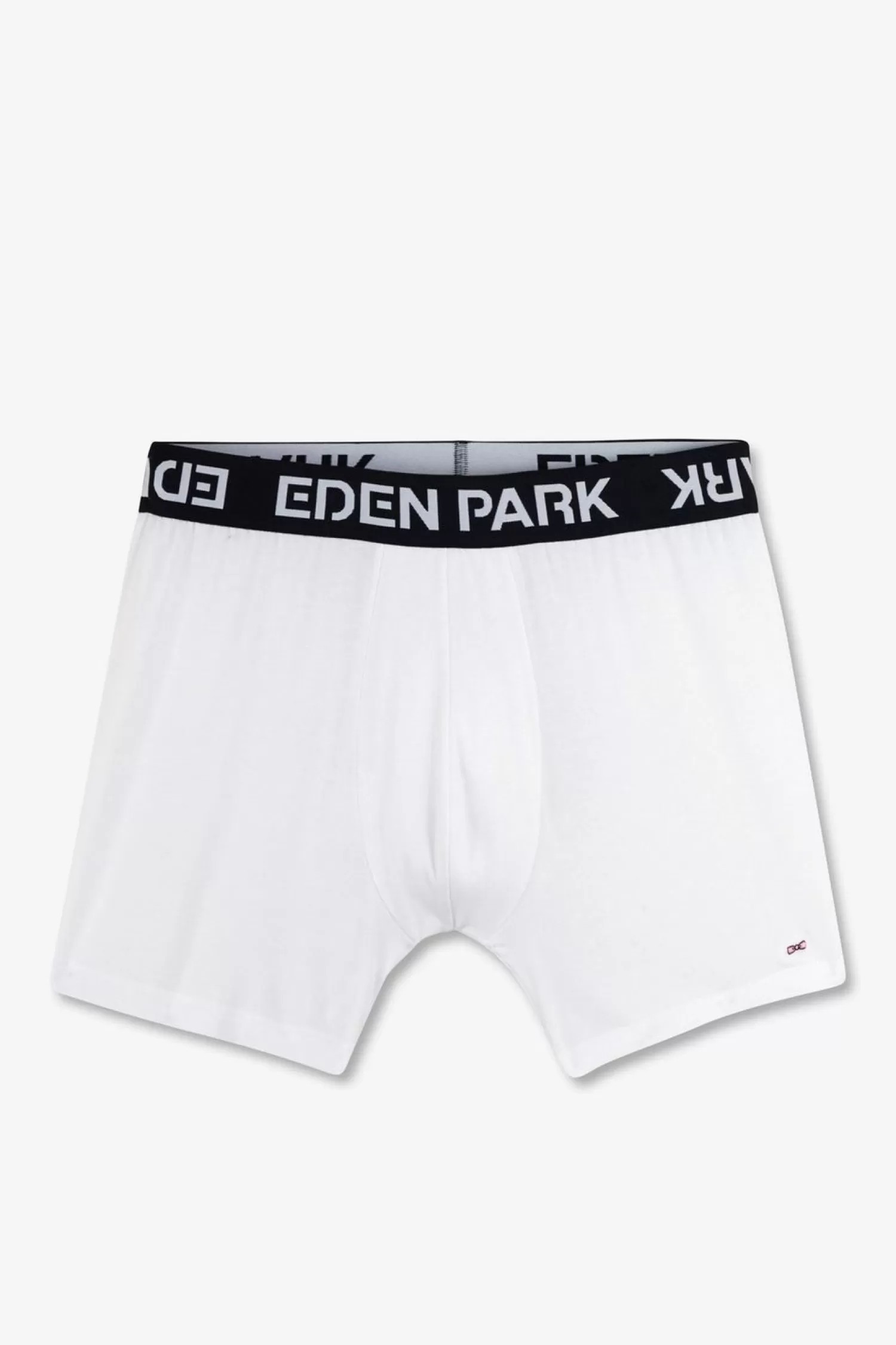 Eden Park Boxer Blanc A Ceinture Elastique Marine En Coton Stretch-Homme Sous-Vêtements