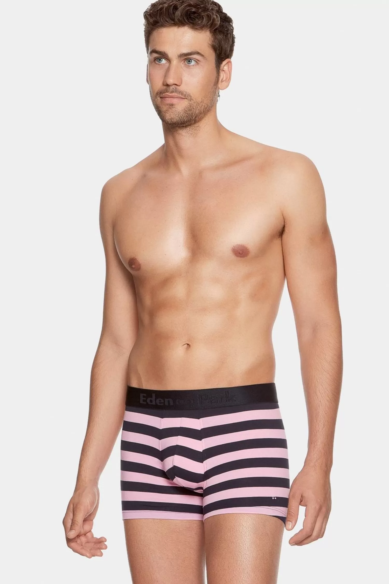 Eden Park Boxer Cercle Marine Et Rose En Coton Stretch-Homme Sous-Vêtements