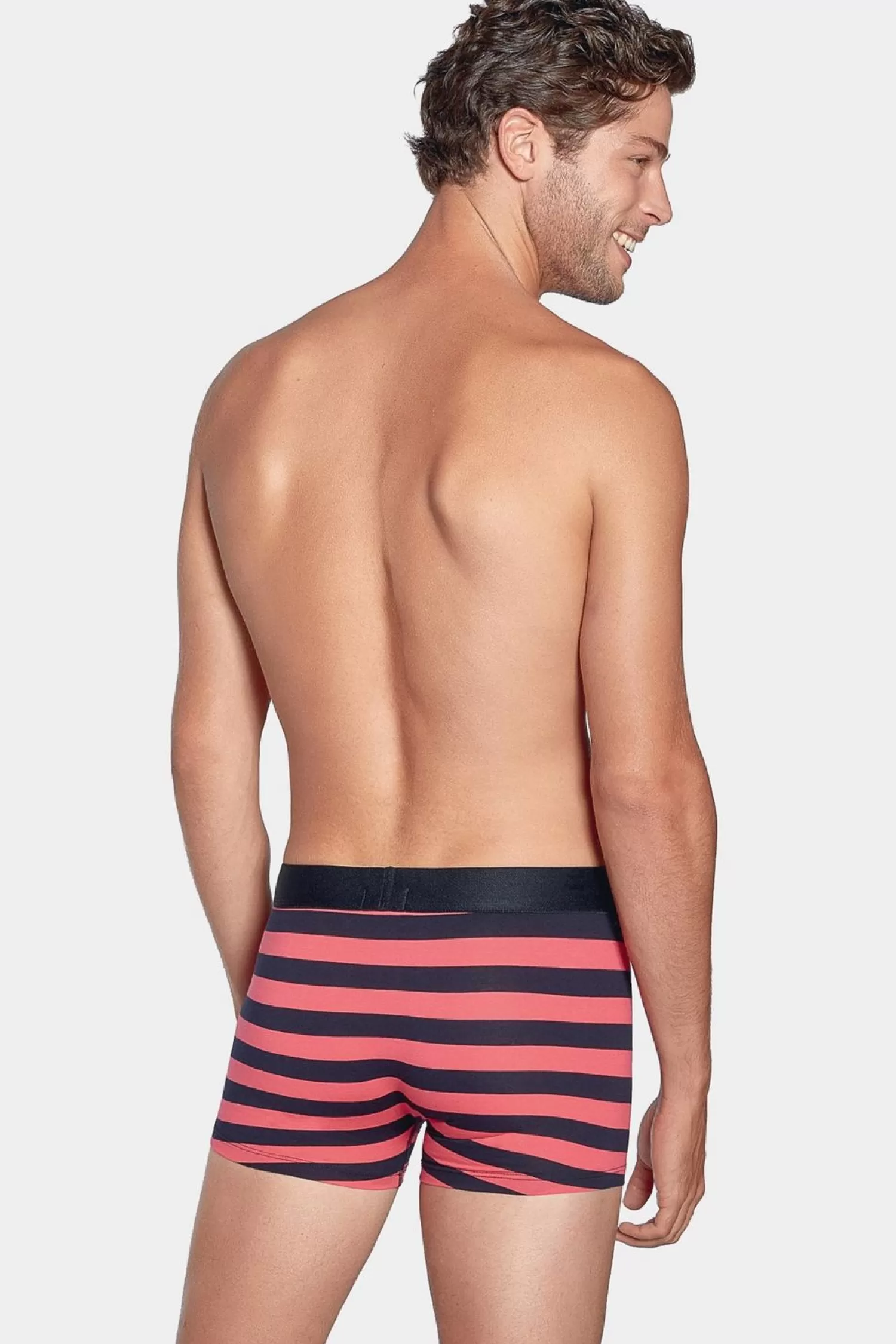 Eden Park Boxer Cercle Marine Et Rouge En Coton Stretch-Homme Sous-Vêtements