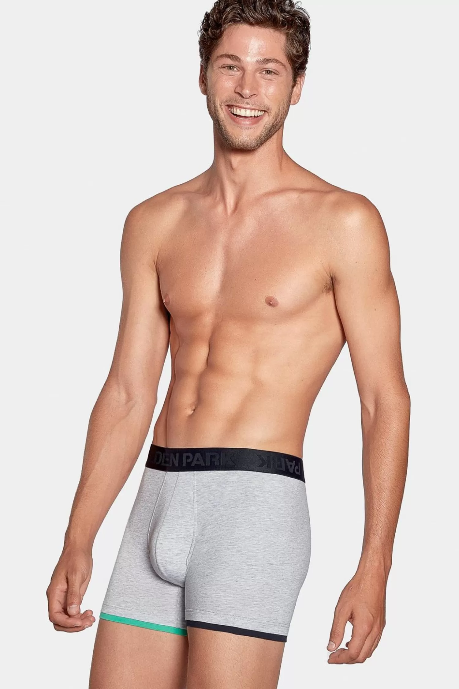 Eden Park Boxer Gris A Details Contrastes En Coton Stretch-Homme Sous-Vêtements