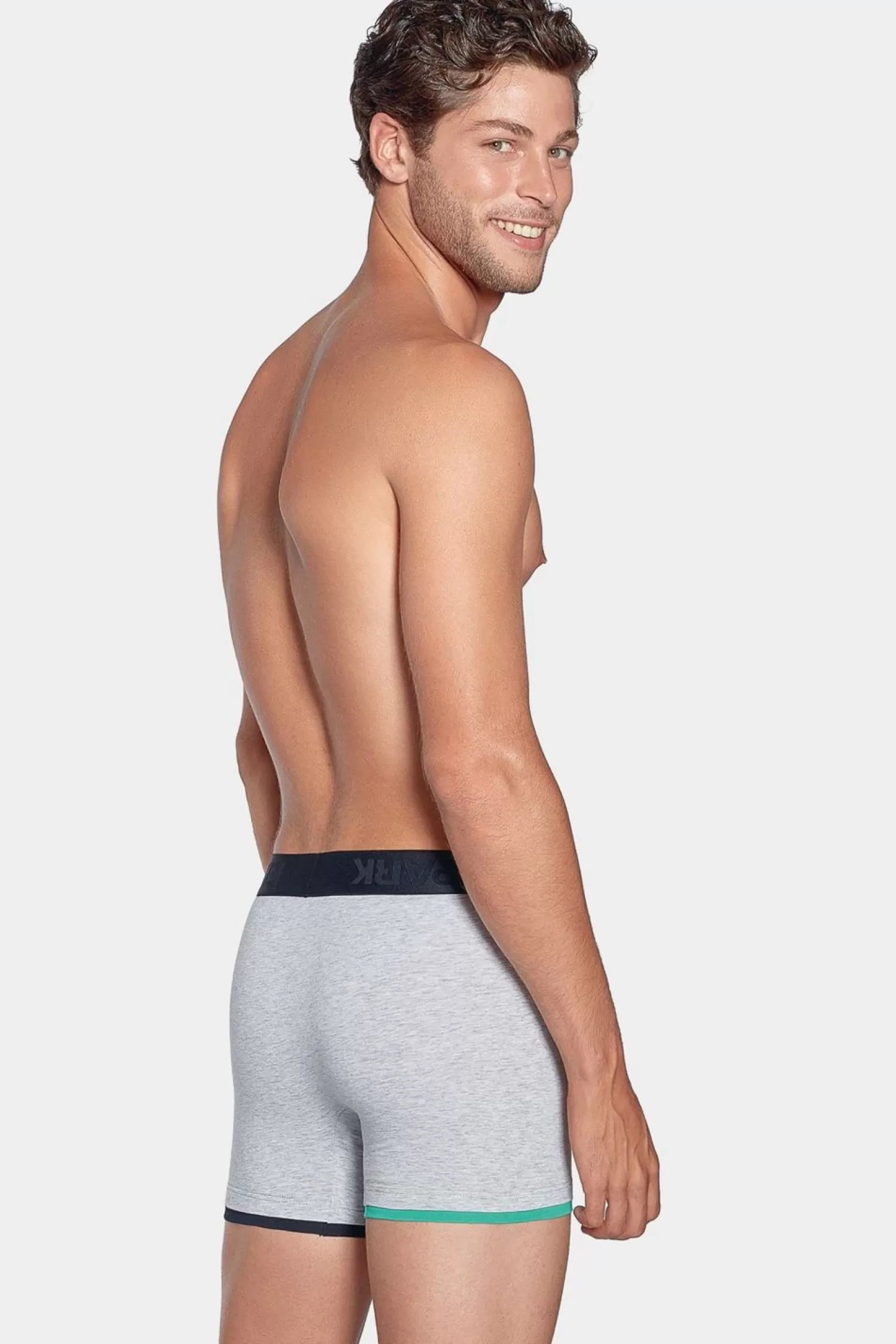 Eden Park Boxer Gris A Details Contrastes En Coton Stretch-Homme Sous-Vêtements