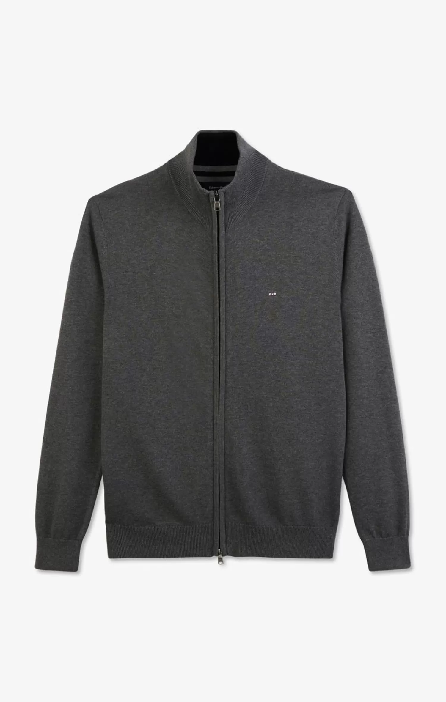 Eden Park Cardigan Gris Zippe En Coton-Homme Cardigans