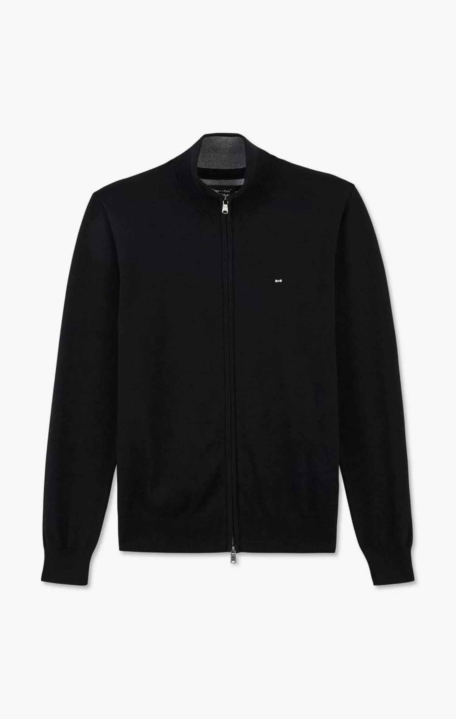 Eden Park Cardigan Noir Zippe En Coton-Homme Cardigans