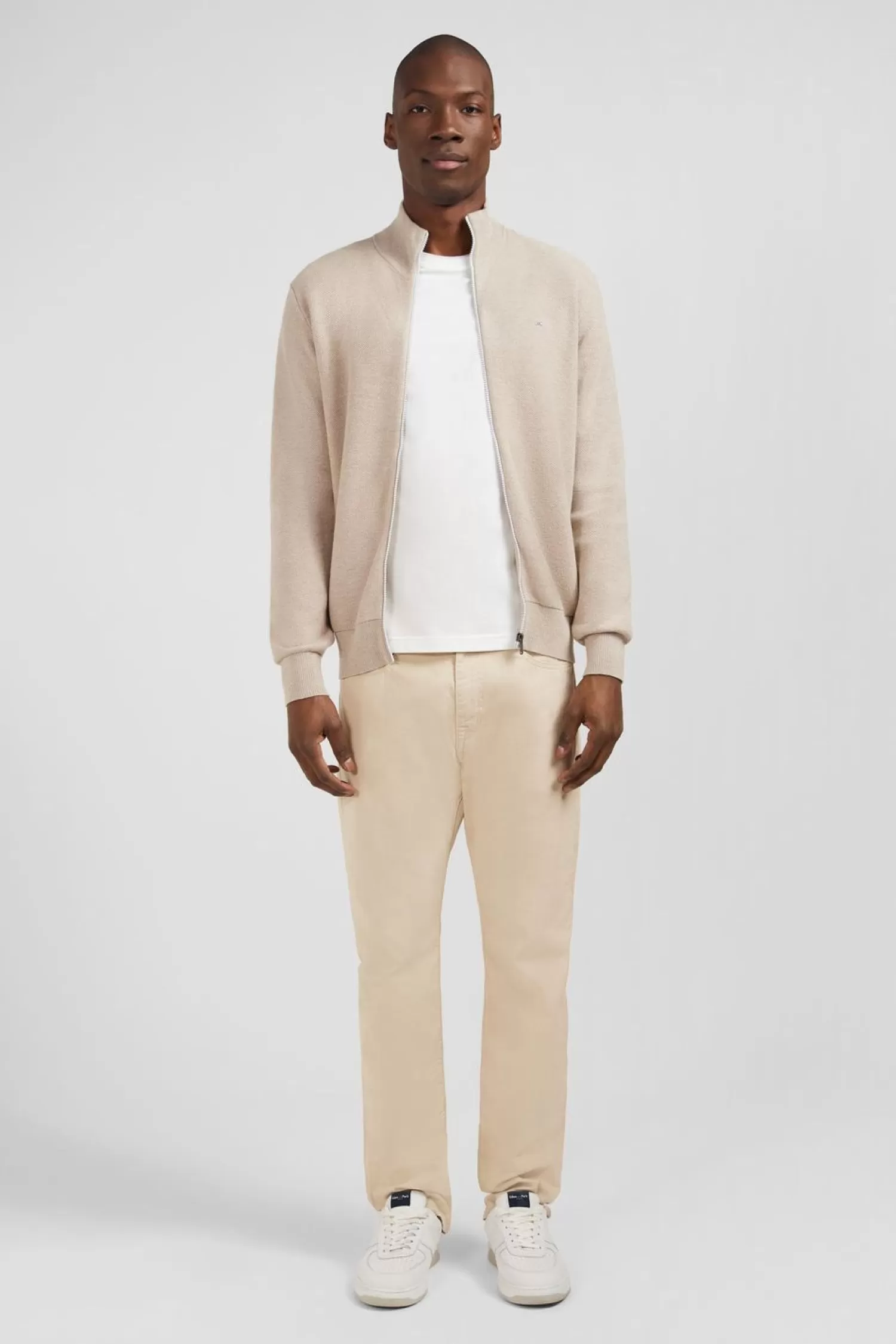 Eden Park Cardigan Zippe Beige-Homme Cardigans