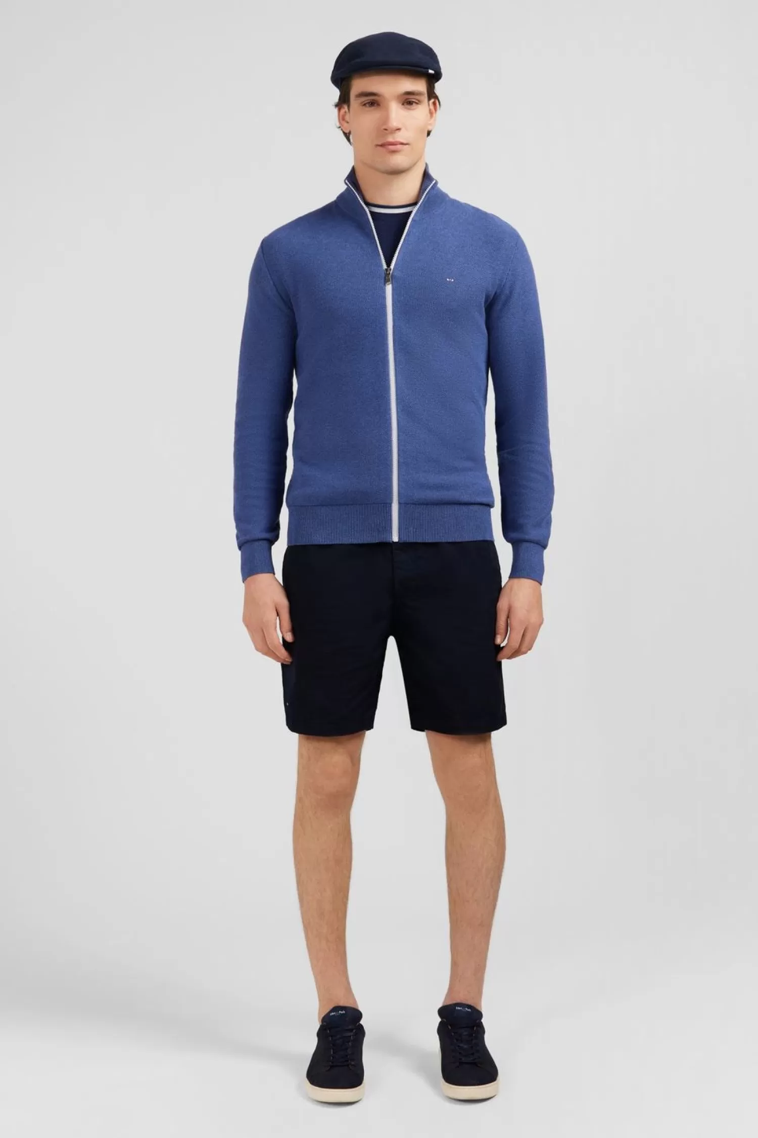 Eden Park Cardigan Zippe Bleu-Homme Cardigans