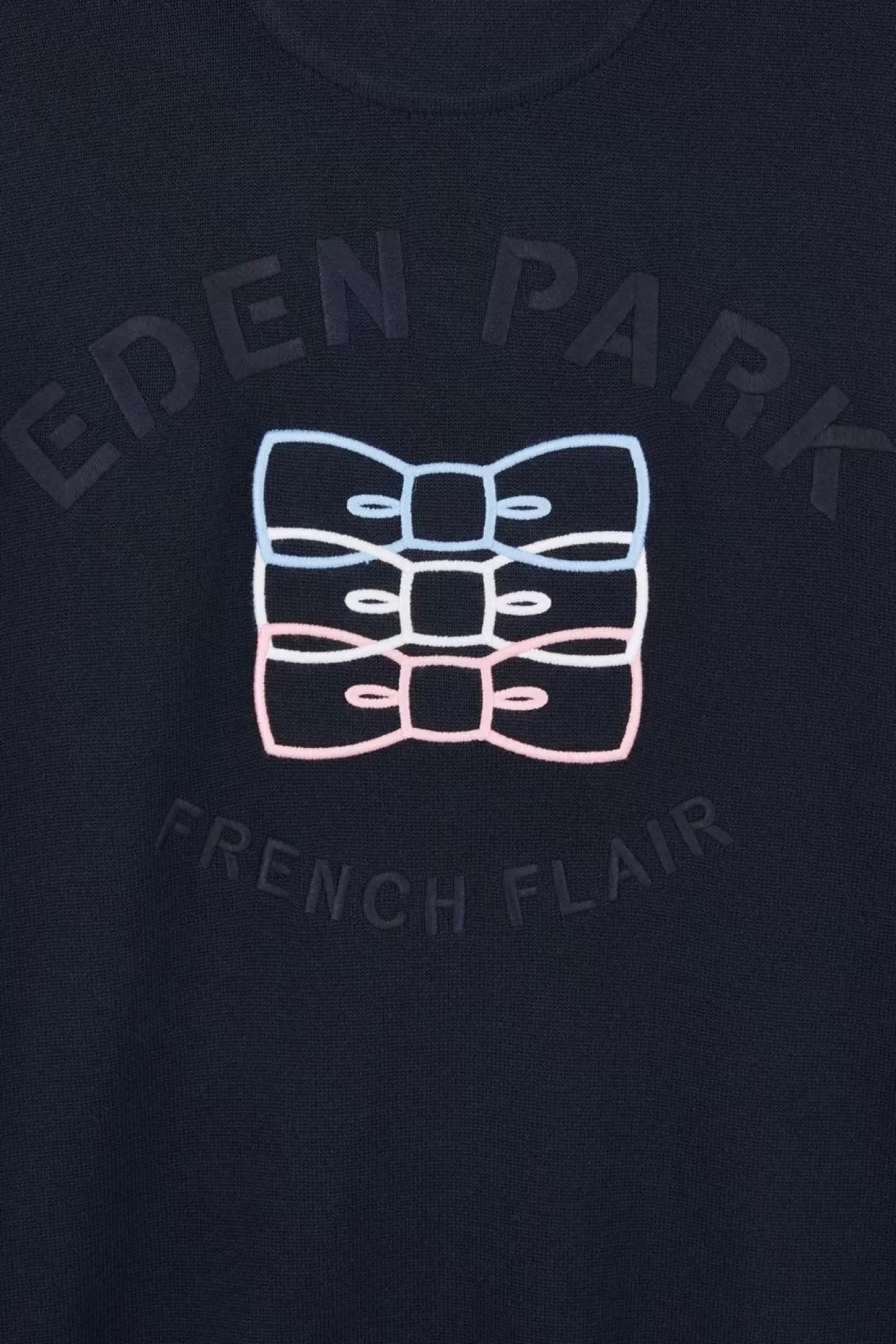 Eden Park Cardigan Zippe Marine En Coton Embleme Tricolore-Homme Cardigans