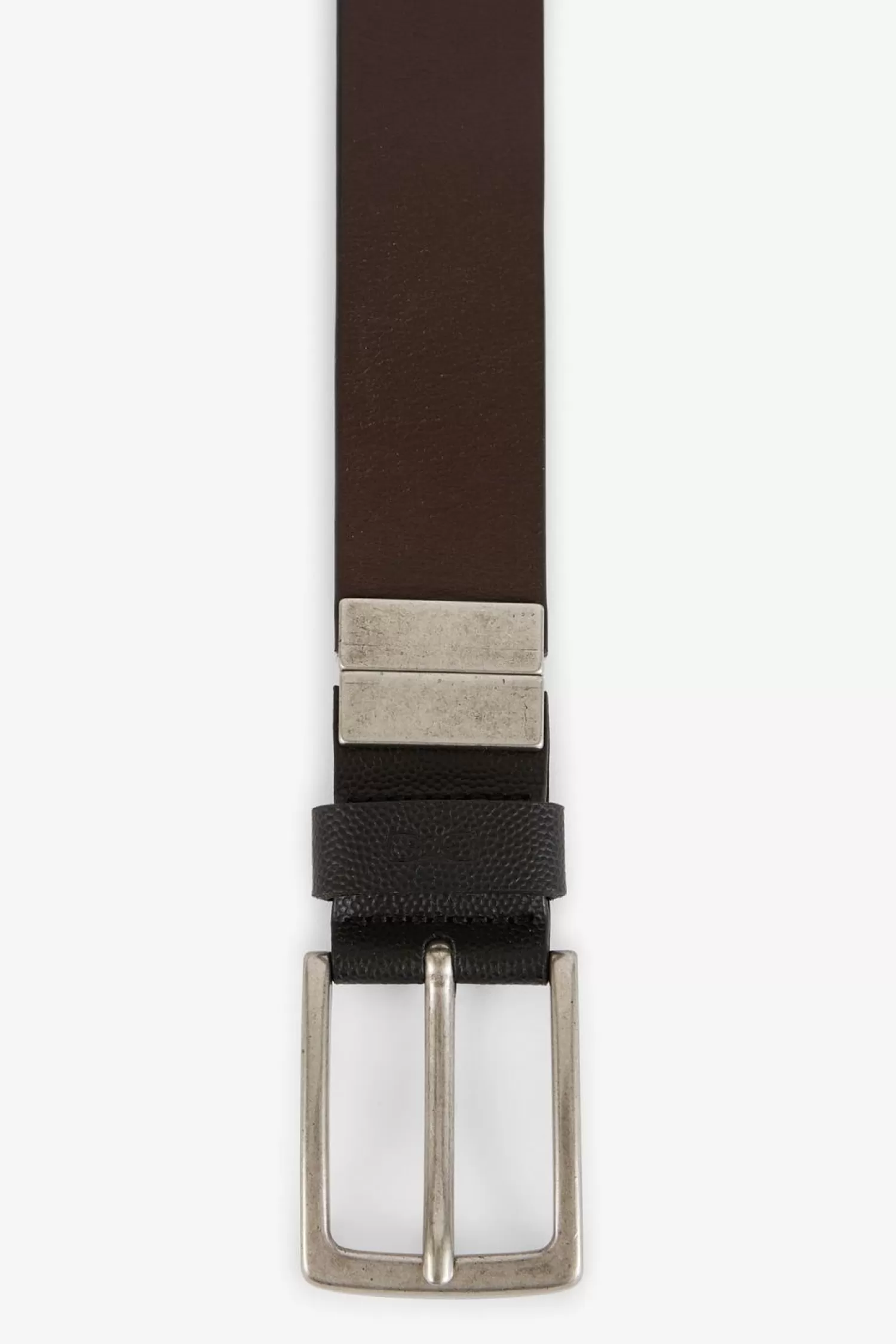 Eden Park Ceinture En Cuir Reversible Boucle En Metal Argente-Homme Ceintures