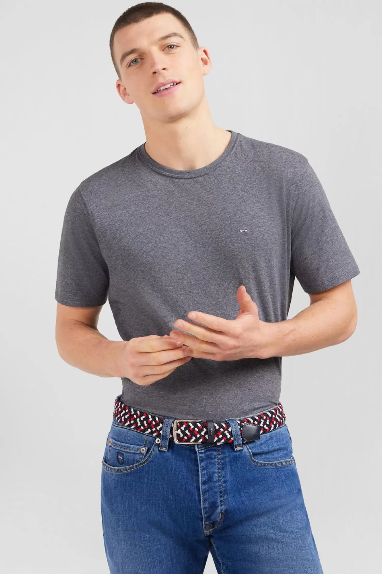 Eden Park Ceinture Rouge Tressee Elastique Tricolore-Homme Ceintures