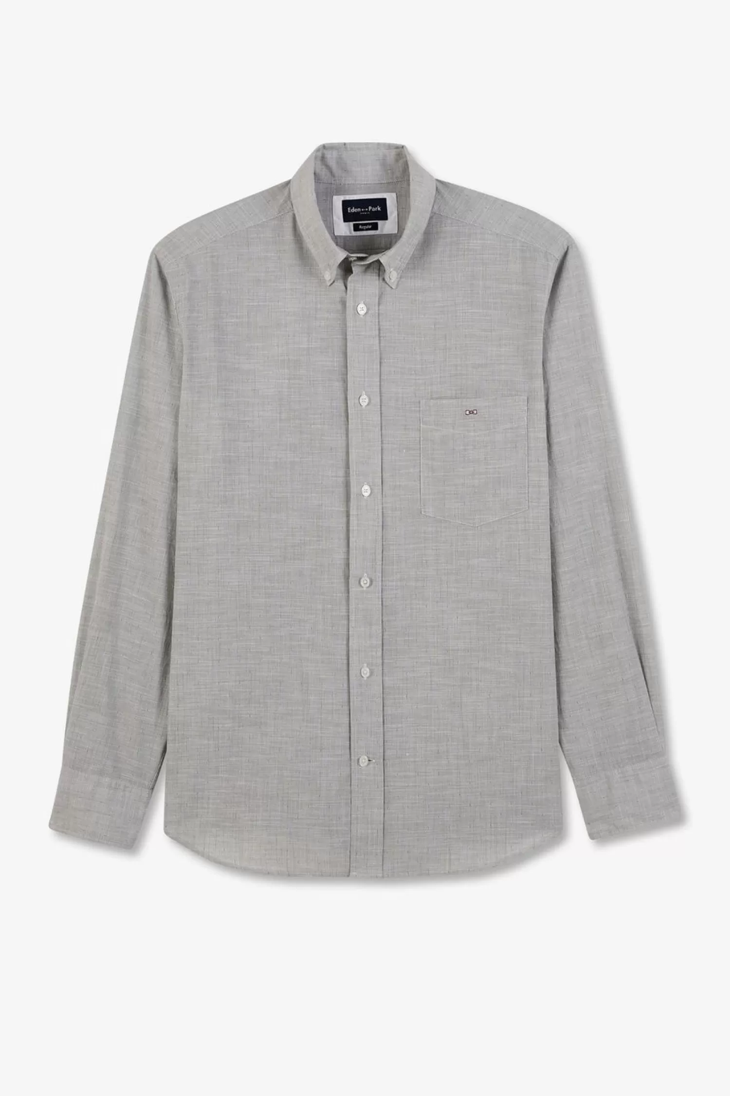 Eden Park Chemise Beige Clair En Coton Dobby-Homme Chemises