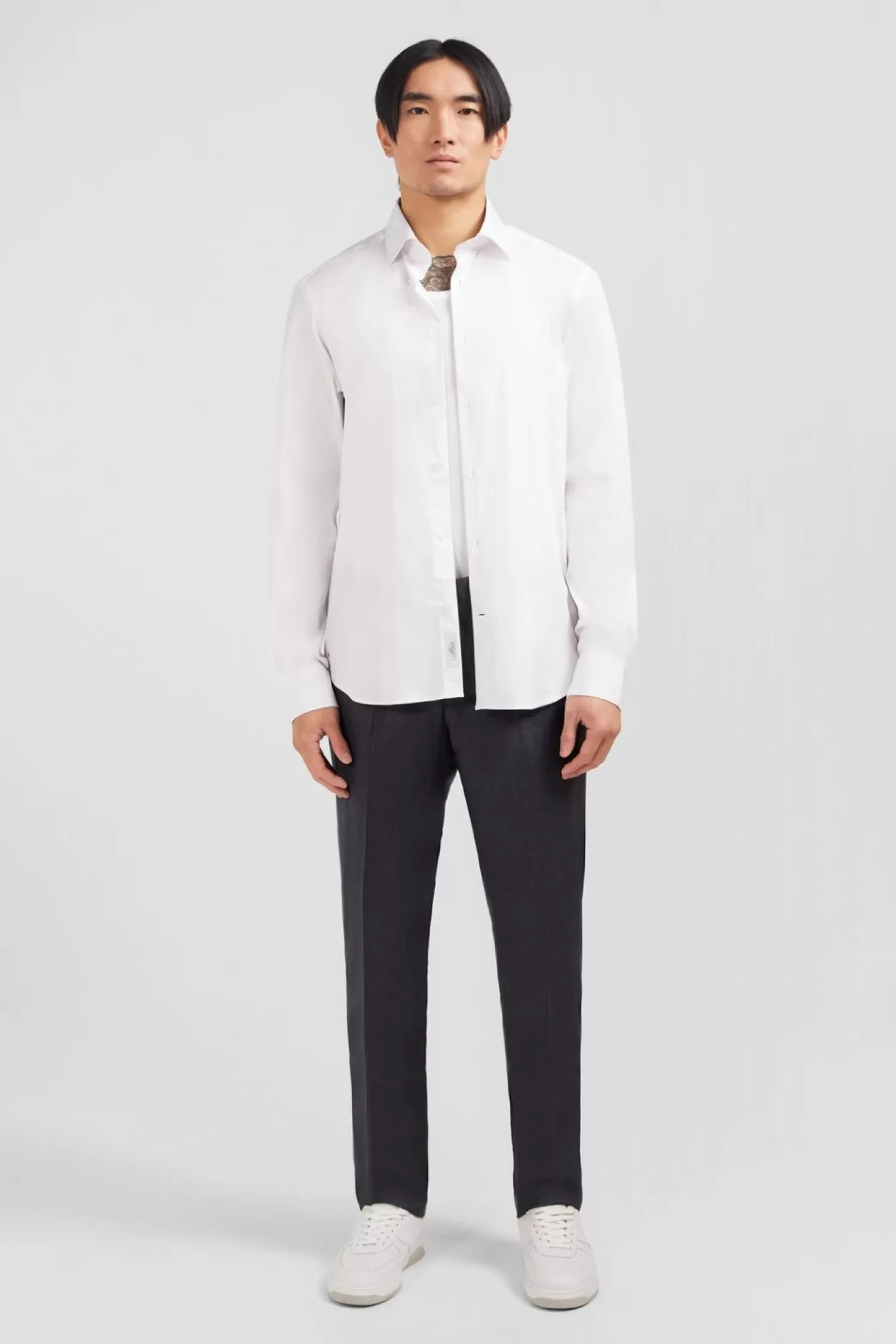 Eden Park Chemise Blanche Slim En Popeline Stretch-Homme Chemises