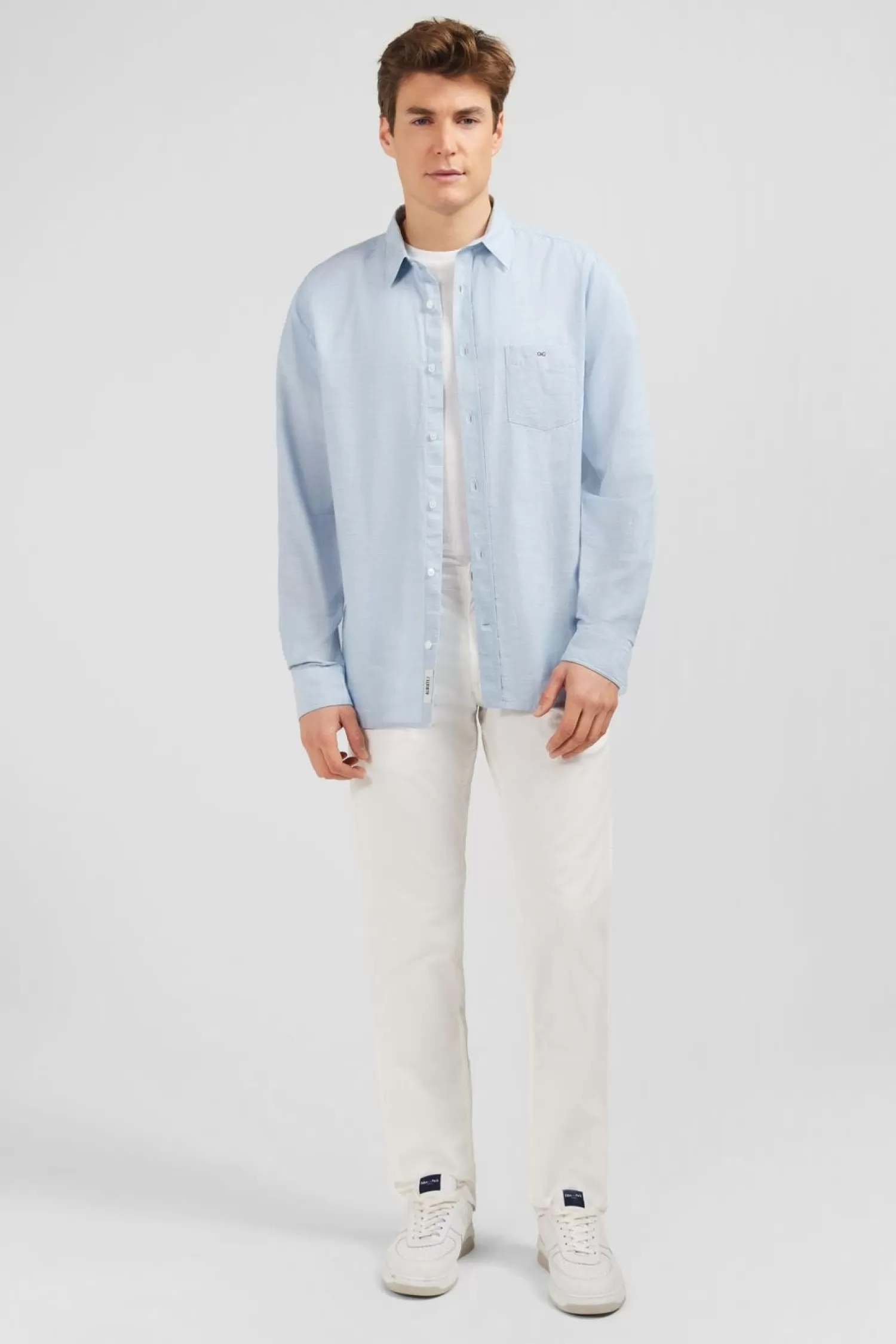 Eden Park Chemise Bleu Clair Unie-Homme Chemises