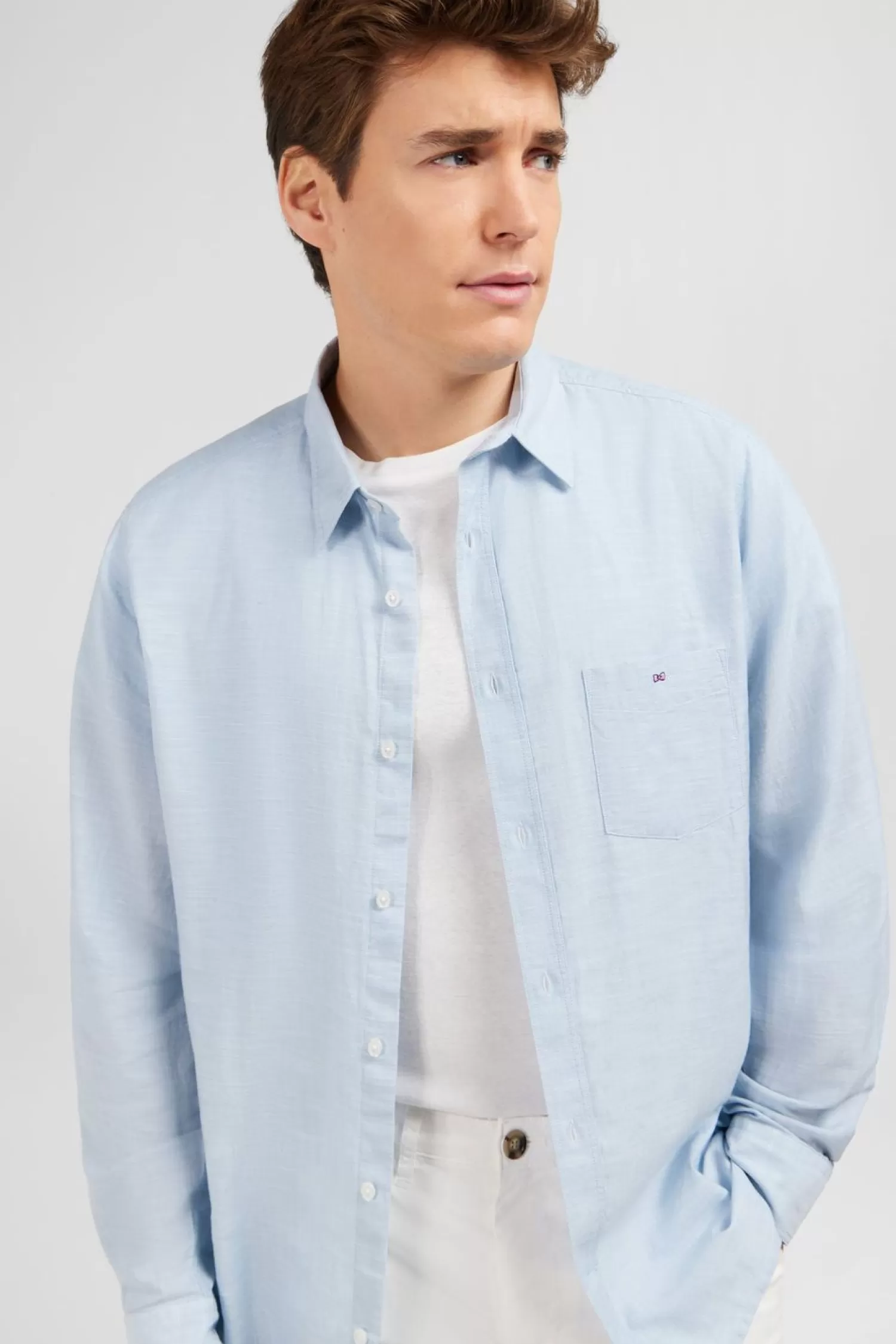 Eden Park Chemise Bleu Clair Unie-Homme Chemises