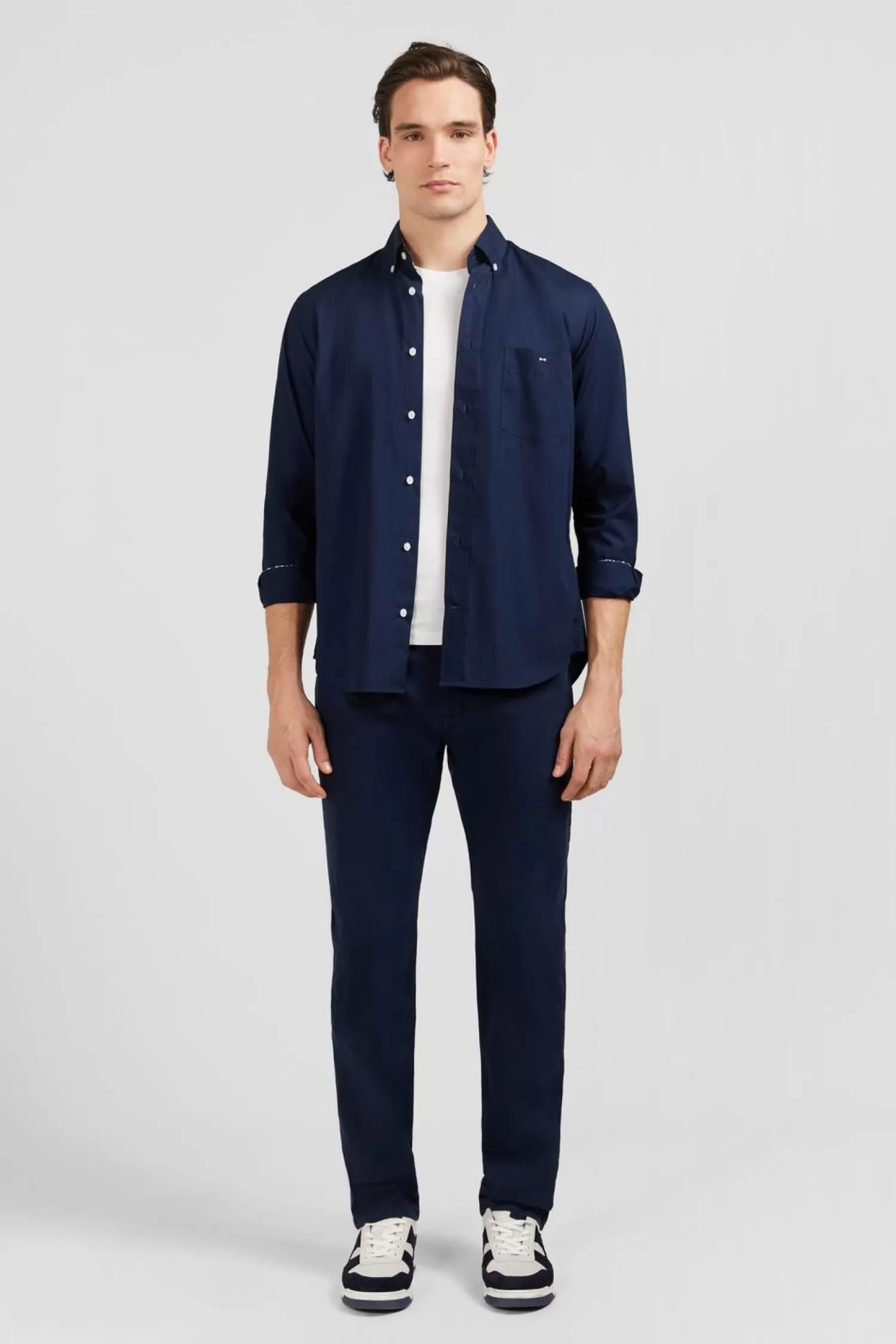 Eden Park Chemise Bleu Marine A Details Fleuris-Homme Chemises