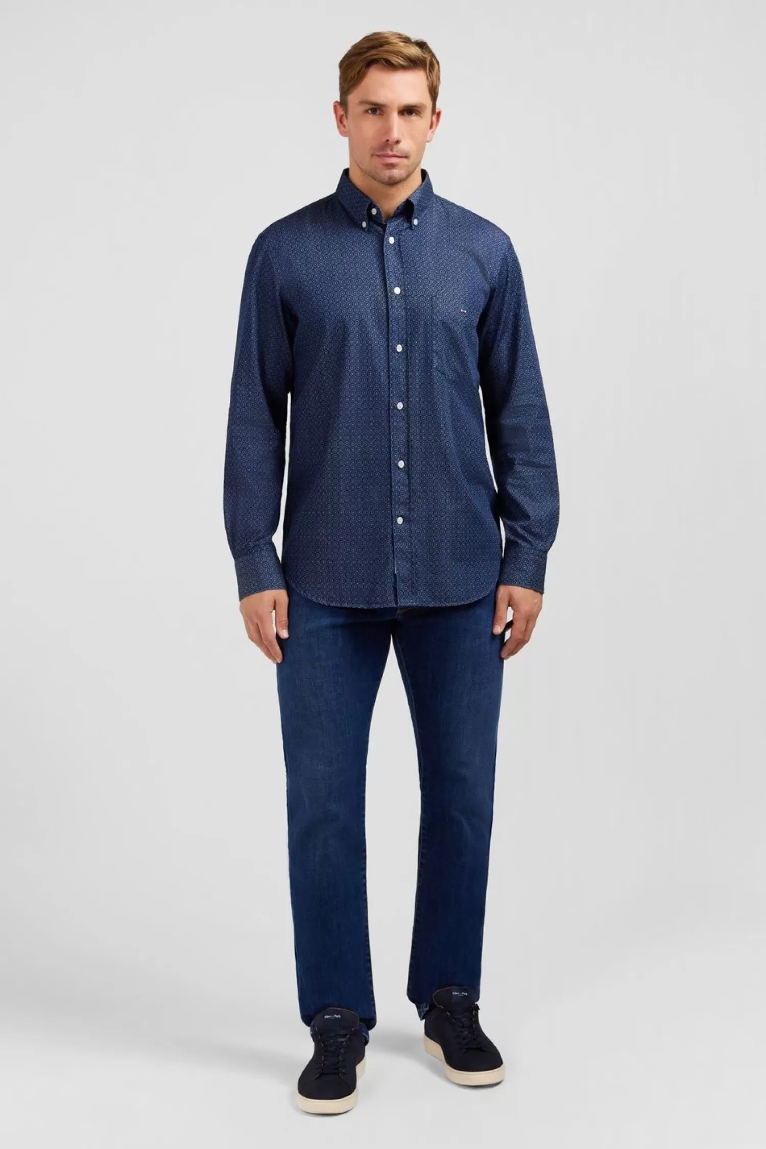 Eden Park Chemise Bleu Marine Imprime Exclusif-Homme Chemises