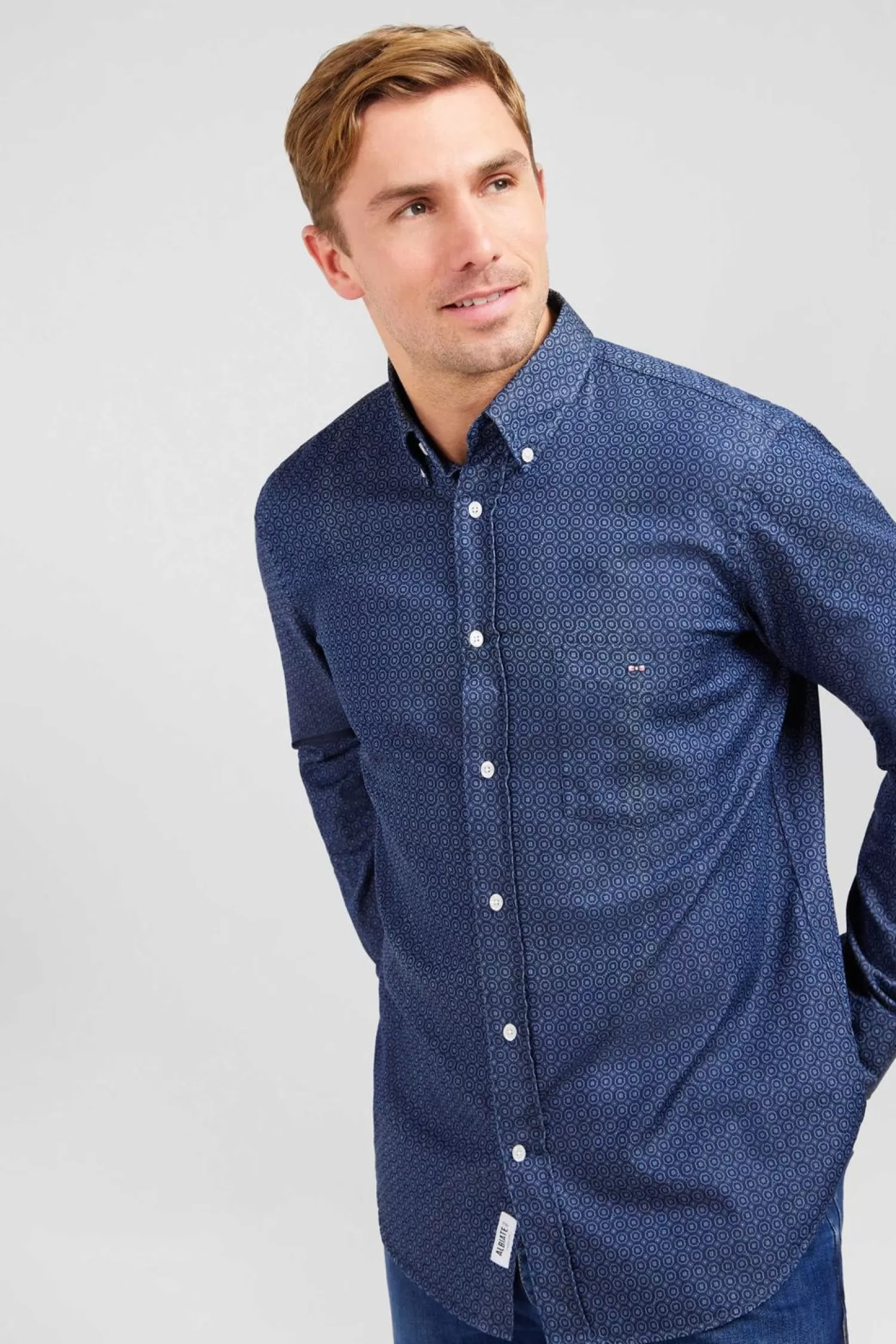 Eden Park Chemise Bleu Marine Imprime Exclusif-Homme Chemises