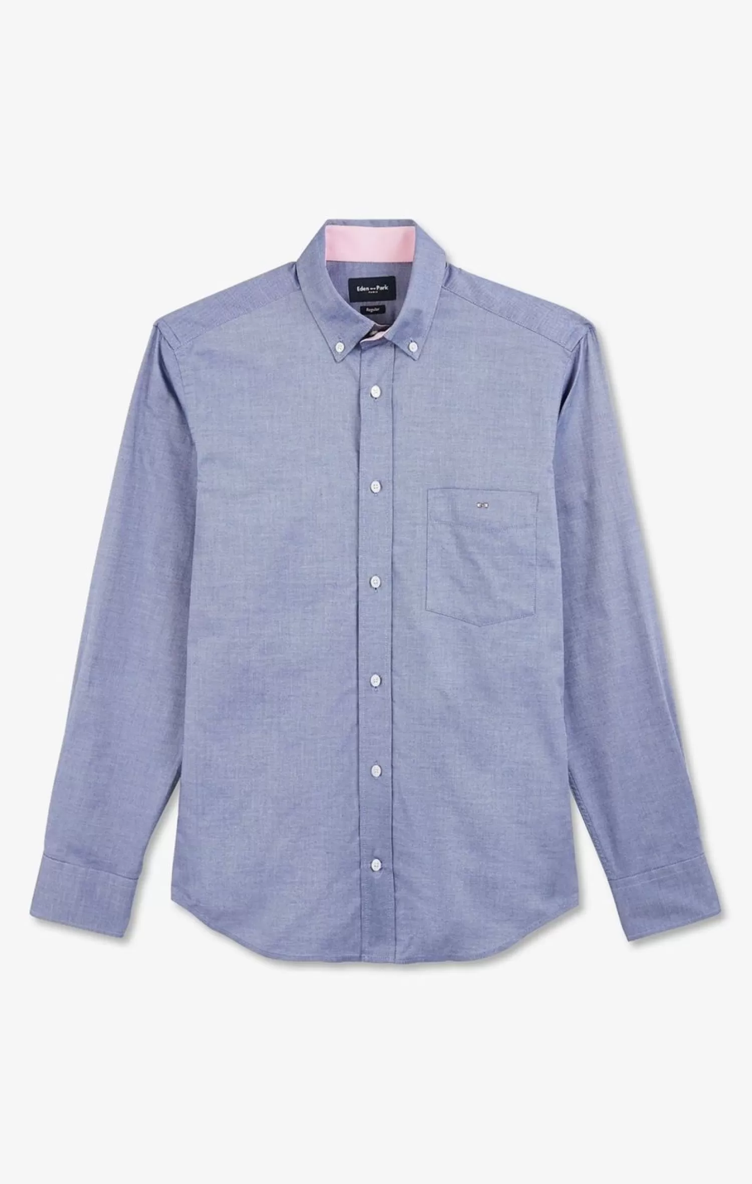 Eden Park Chemise Bleu Marine Unie En Coton-Homme Chemises