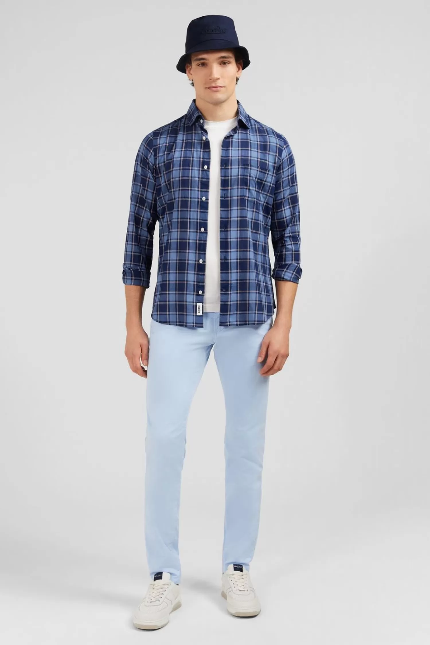 Eden Park Chemise Bleue A Carreaux-Homme Chemises