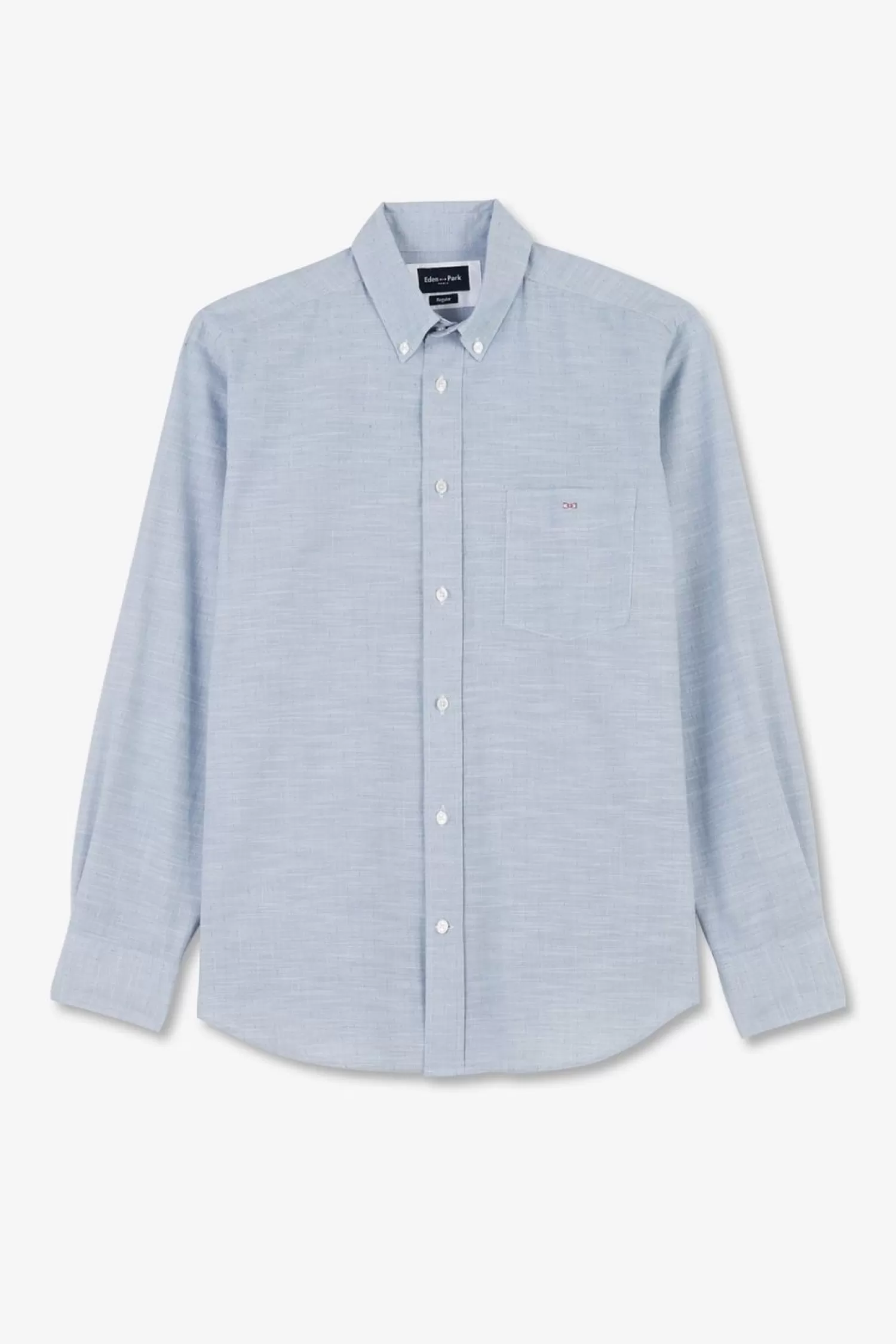 Eden Park Chemise Bleue En Coton Dobby-Homme Chemises