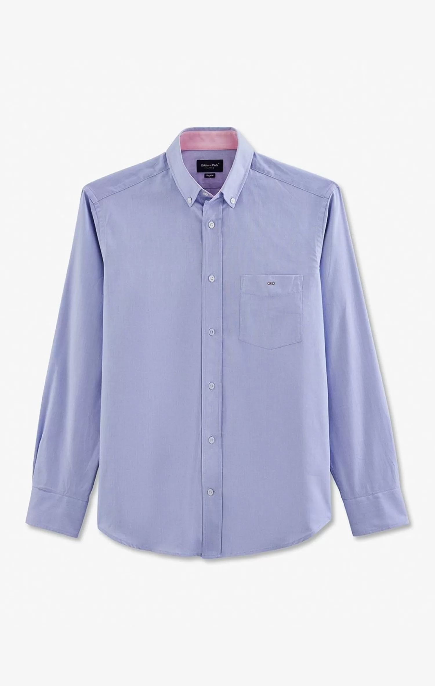 Eden Park Chemise Bleue Unie En Coton-Homme Chemises