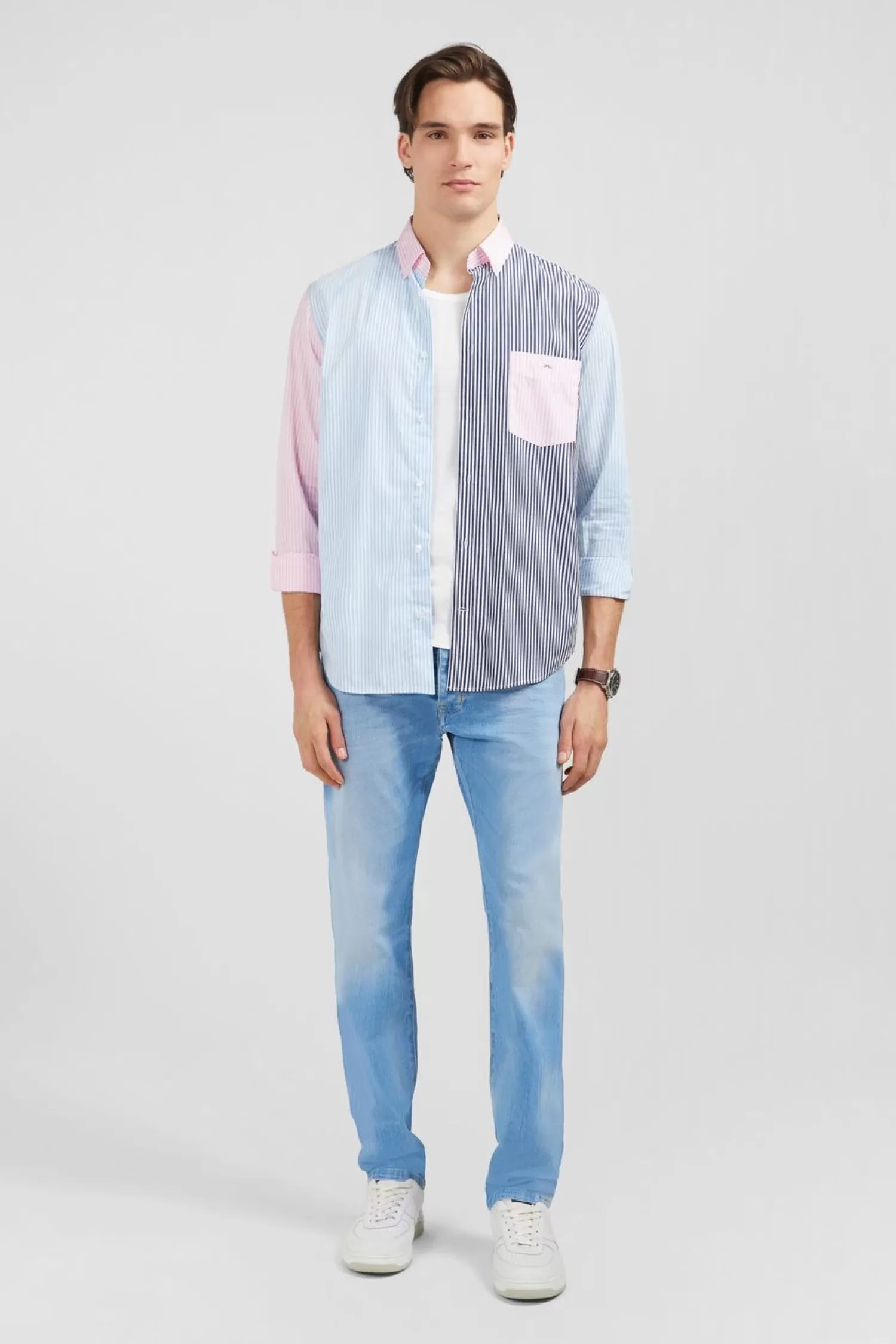 Eden Park Chemise Colorblock A Rayures-Homme Chemises