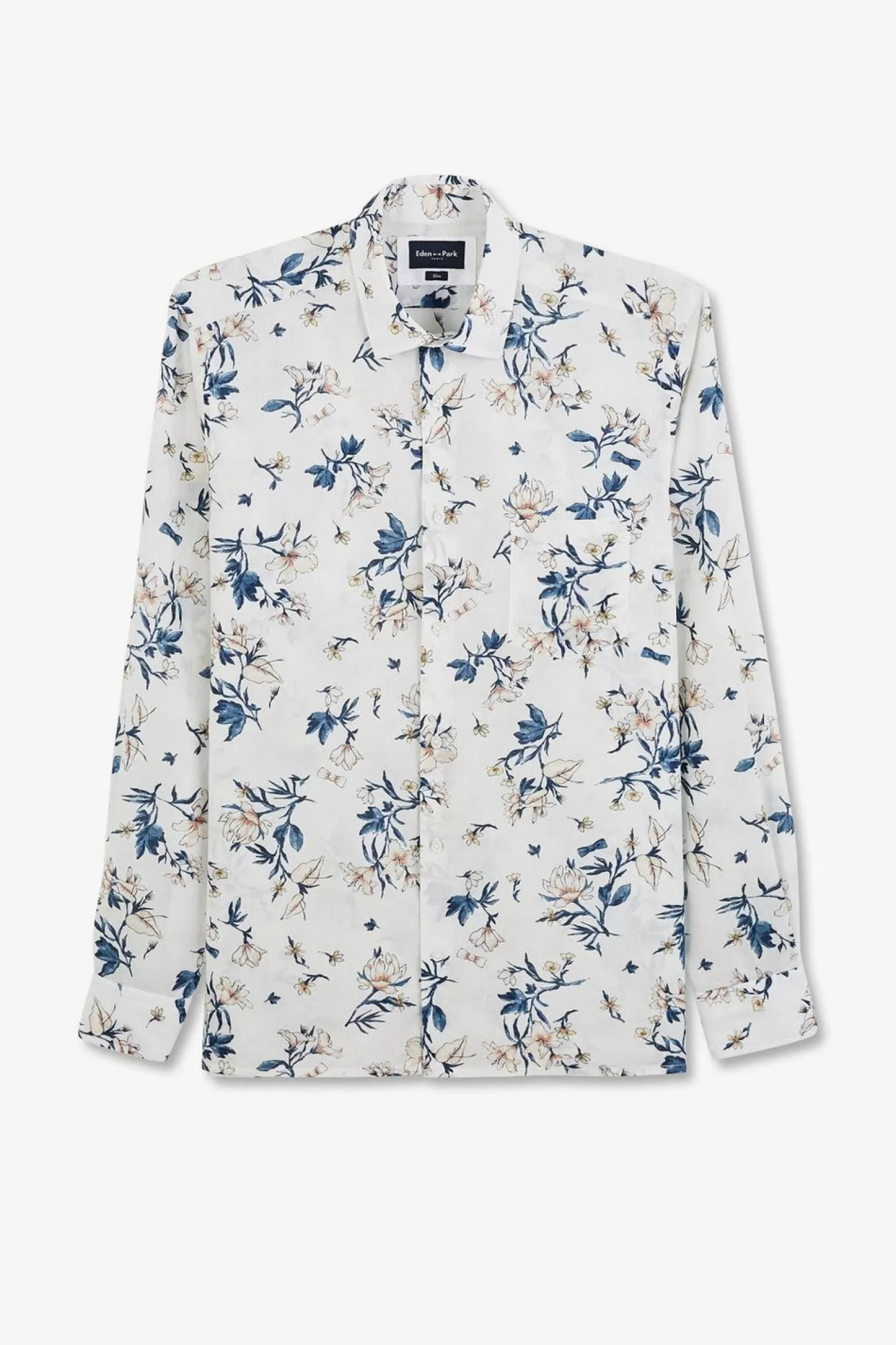 Eden Park Chemise En Coton Blanc Imprimee Fleurs-Homme Chemises