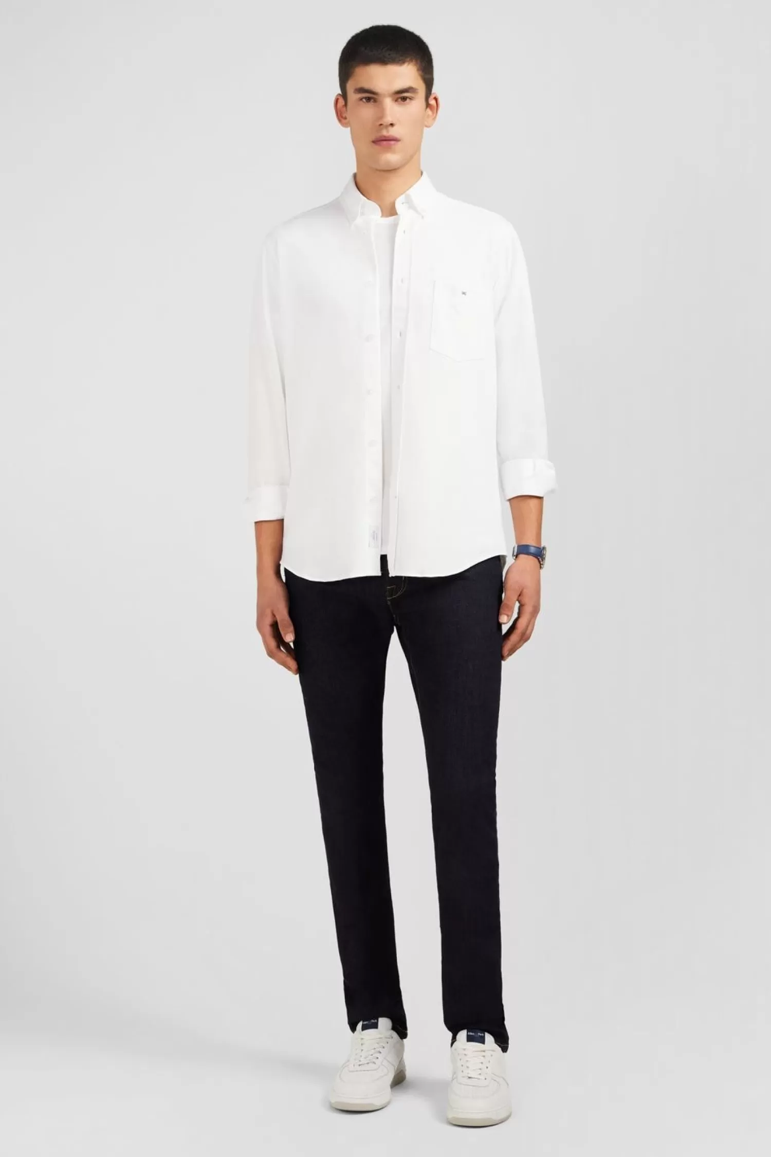 Eden Park Chemise En Coton Pinpoint Blanc-Homme Chemises