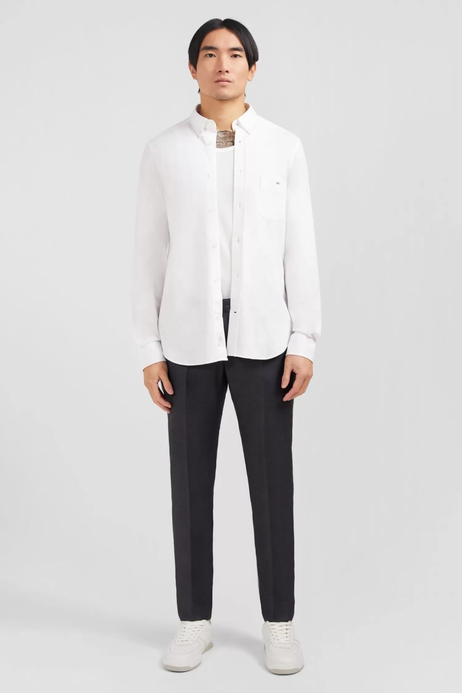 Eden Park Chemise En Coton Pinpoint Blanc-Homme Chemises