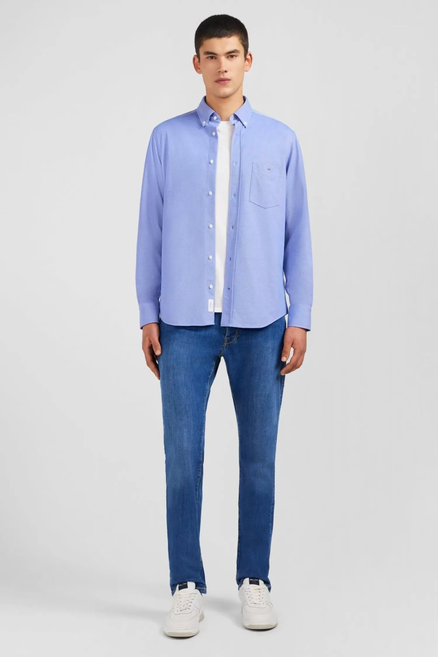 Eden Park Chemise En Coton Pinpoint Bleu-Homme Chemises