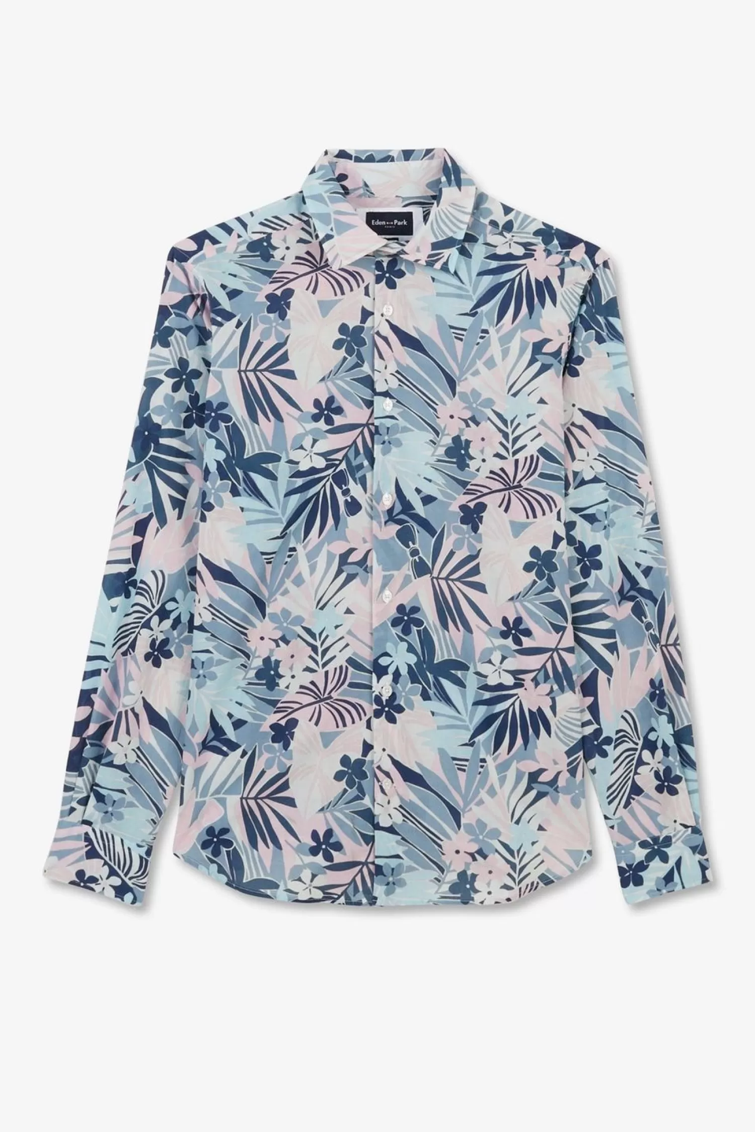 Eden Park Chemise En Voile De Coton A Motif Tropical-Homme Chemises