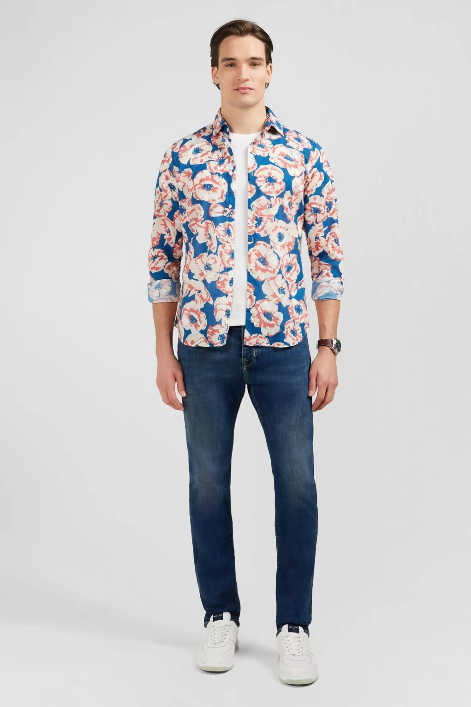 Eden Park Chemise En Voile De Coton Imprimee Larges Fleurs-Homme Chemises