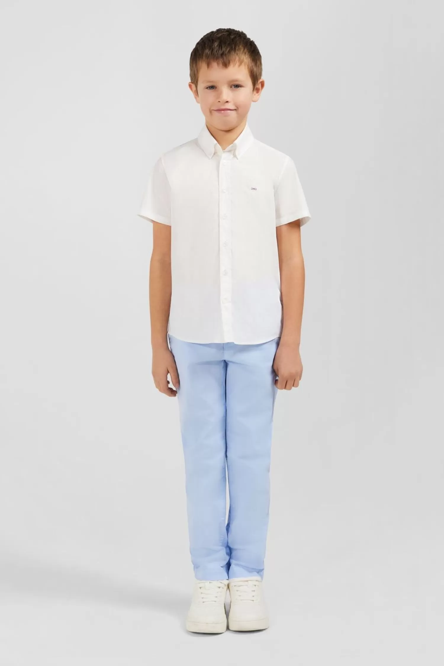 Eden Park Chemise Manches Courtes En Coton Blanc-Enfant Enfant