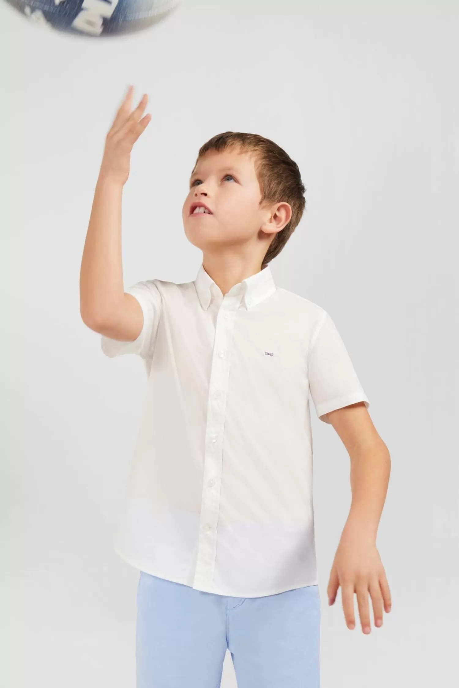 Eden Park Chemise Manches Courtes En Coton Blanc-Enfant Enfant