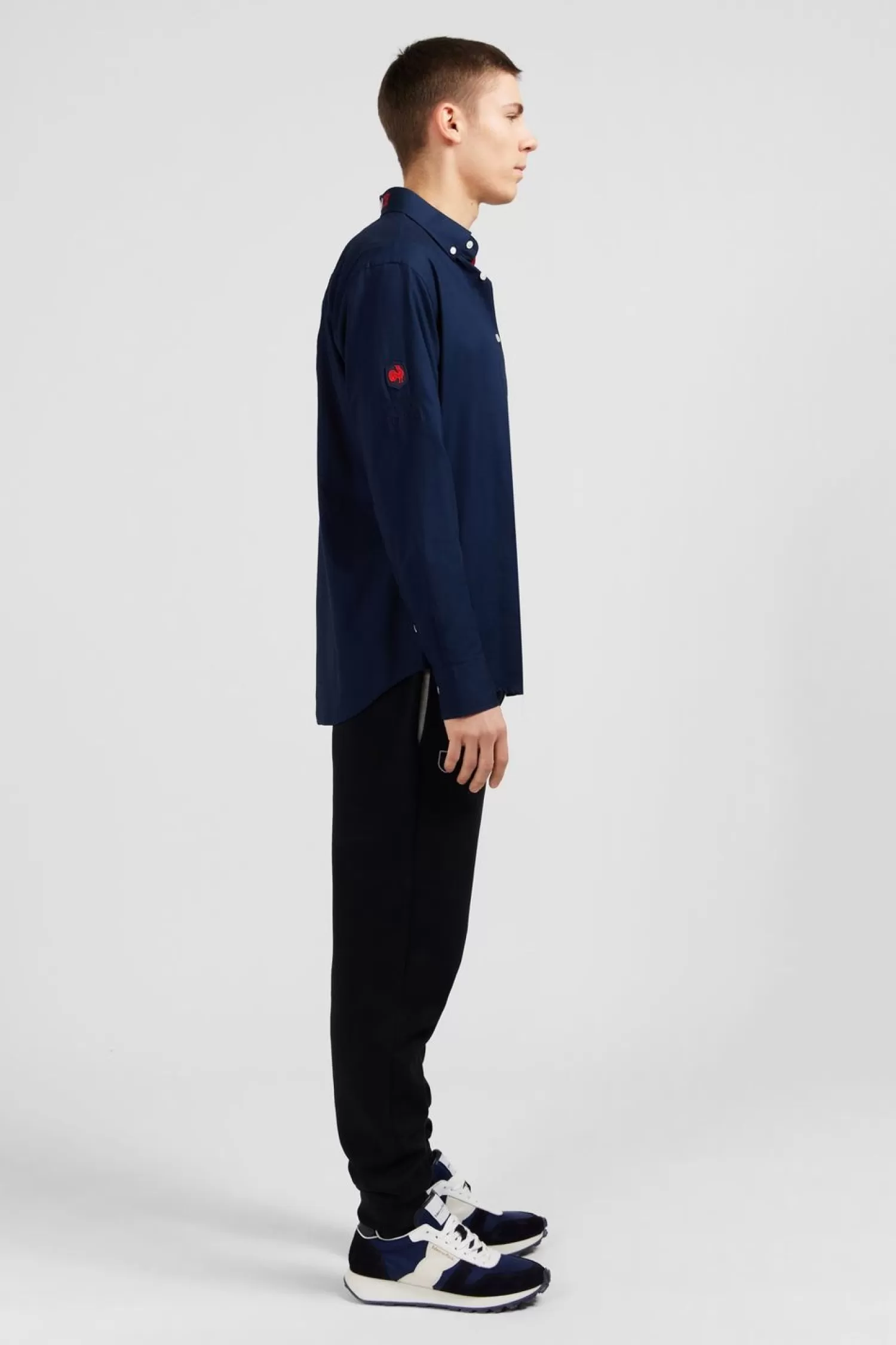 Eden Park Chemise Marine En Coton A Details Tricolore Coupe Classique-Homme Chemises