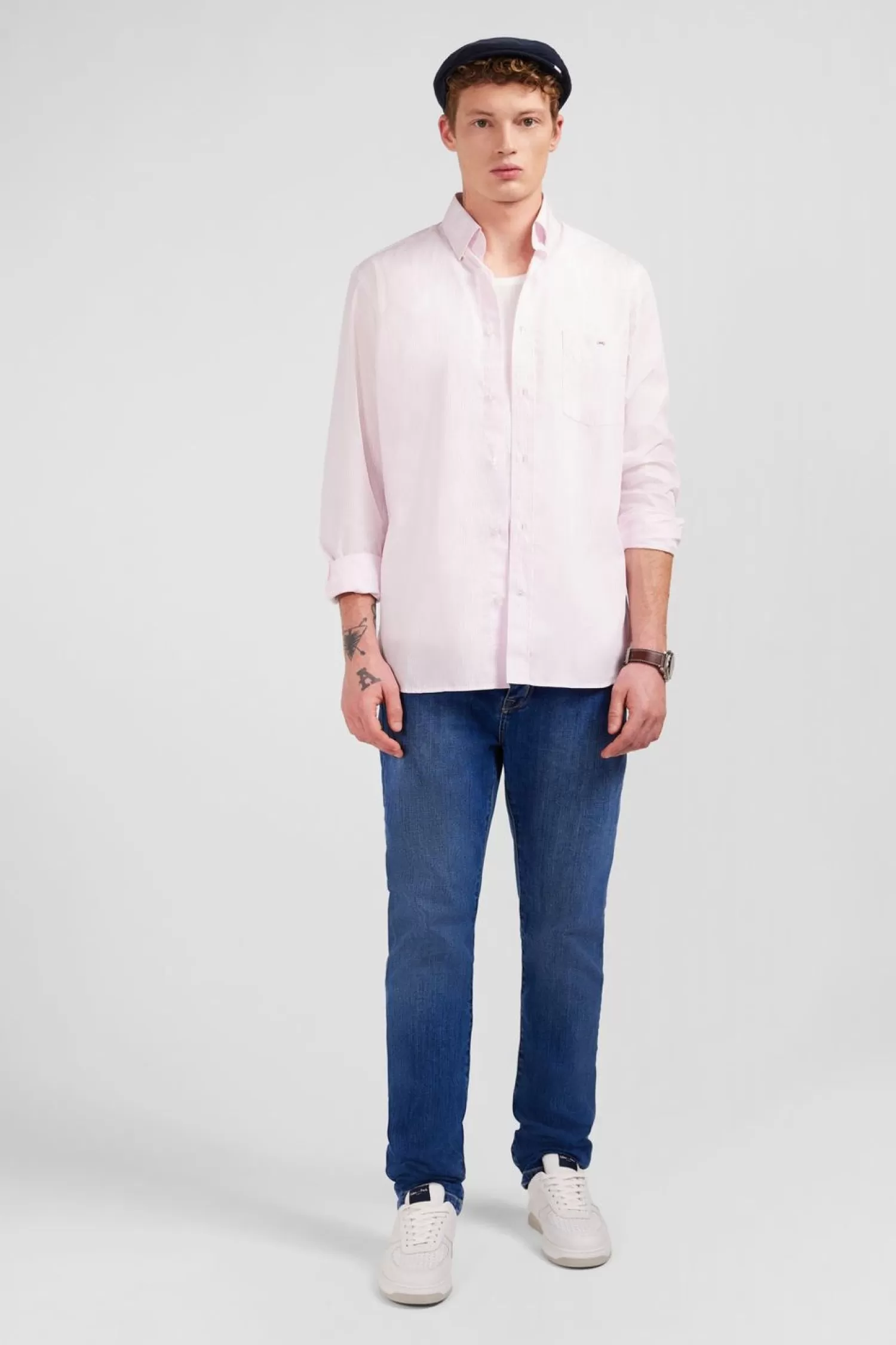 Eden Park Chemise Rose A Rayures-Homme Chemises