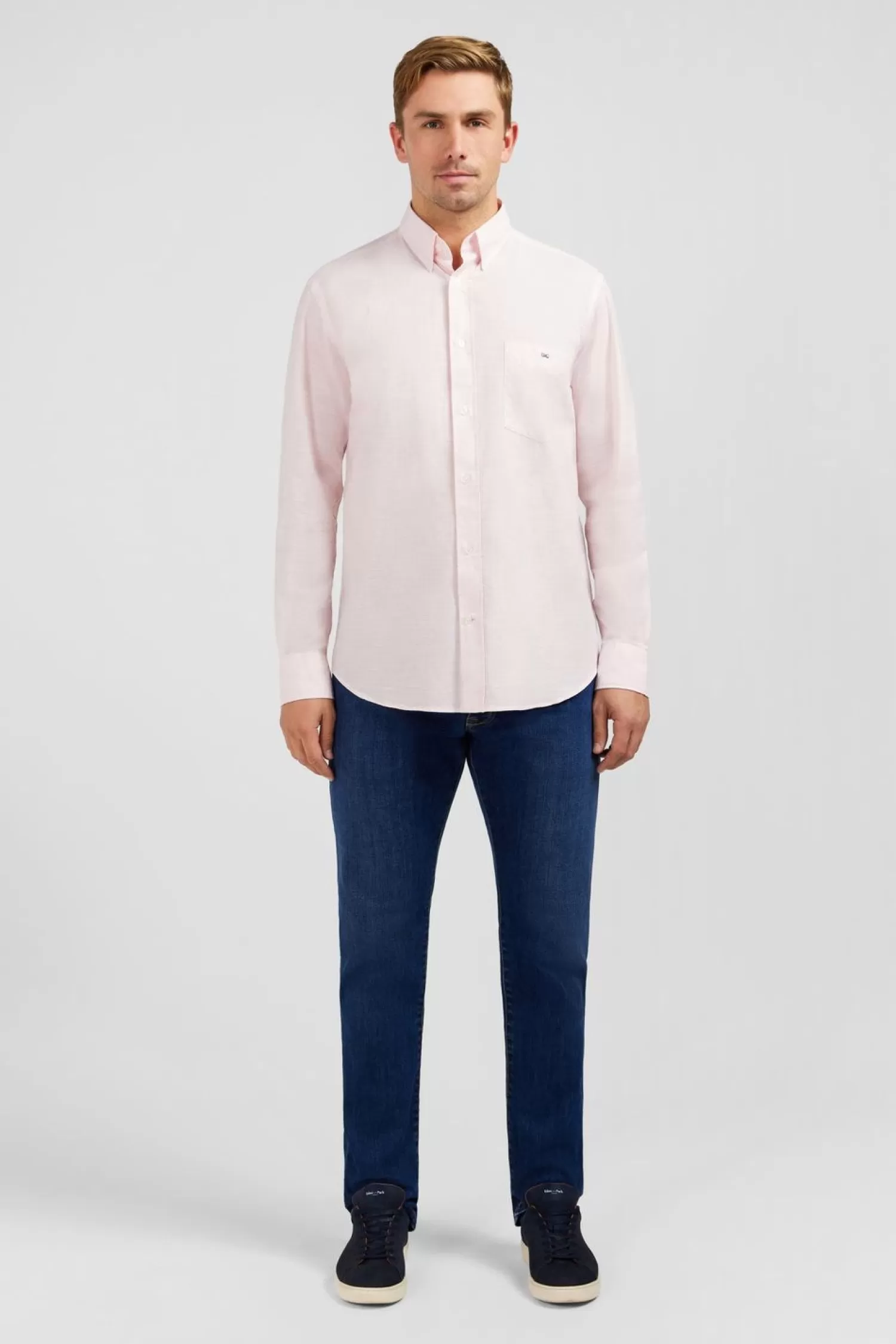 Eden Park Chemise Rose En Coton Dobby-Homme Chemises