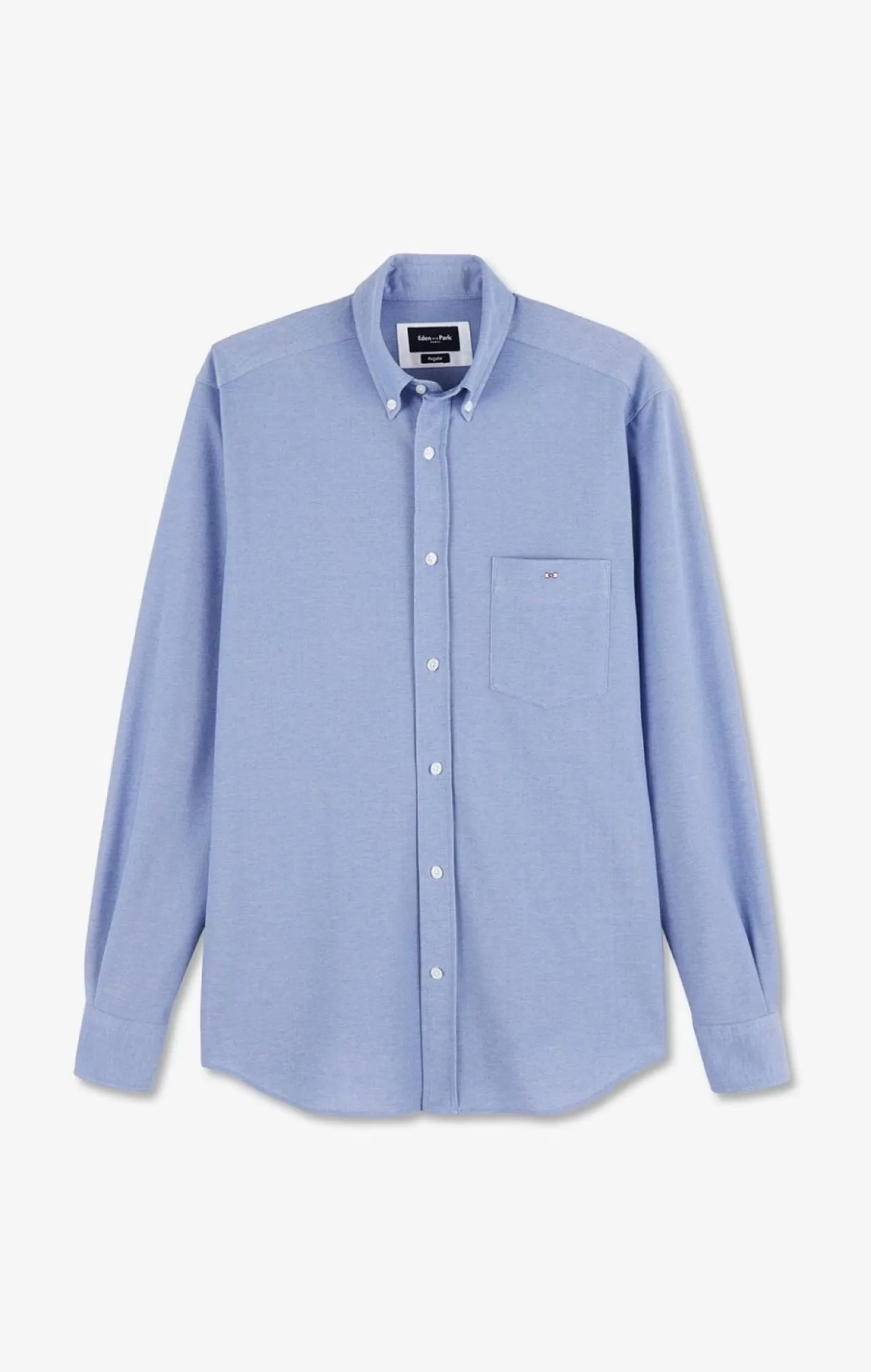 Eden Park Chemise Slim En Coton Pinpoint Bleu-Homme Chemises