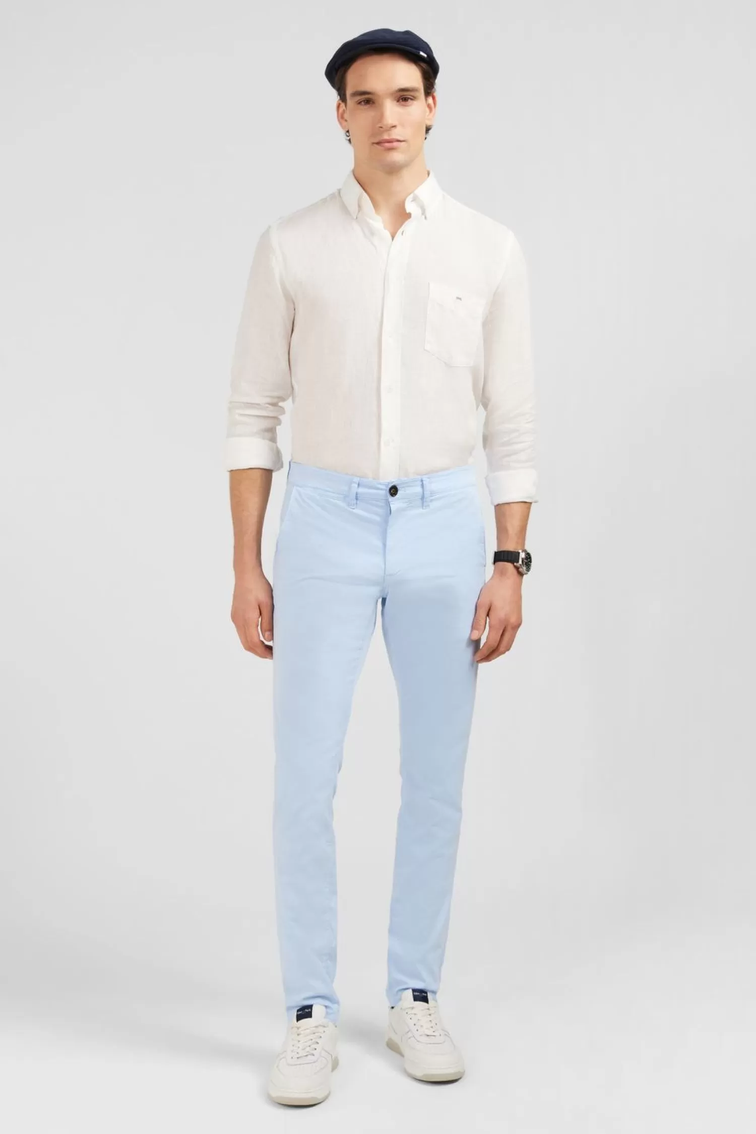 Eden Park Chemise Unie Blanche En Lin-Homme Chemises