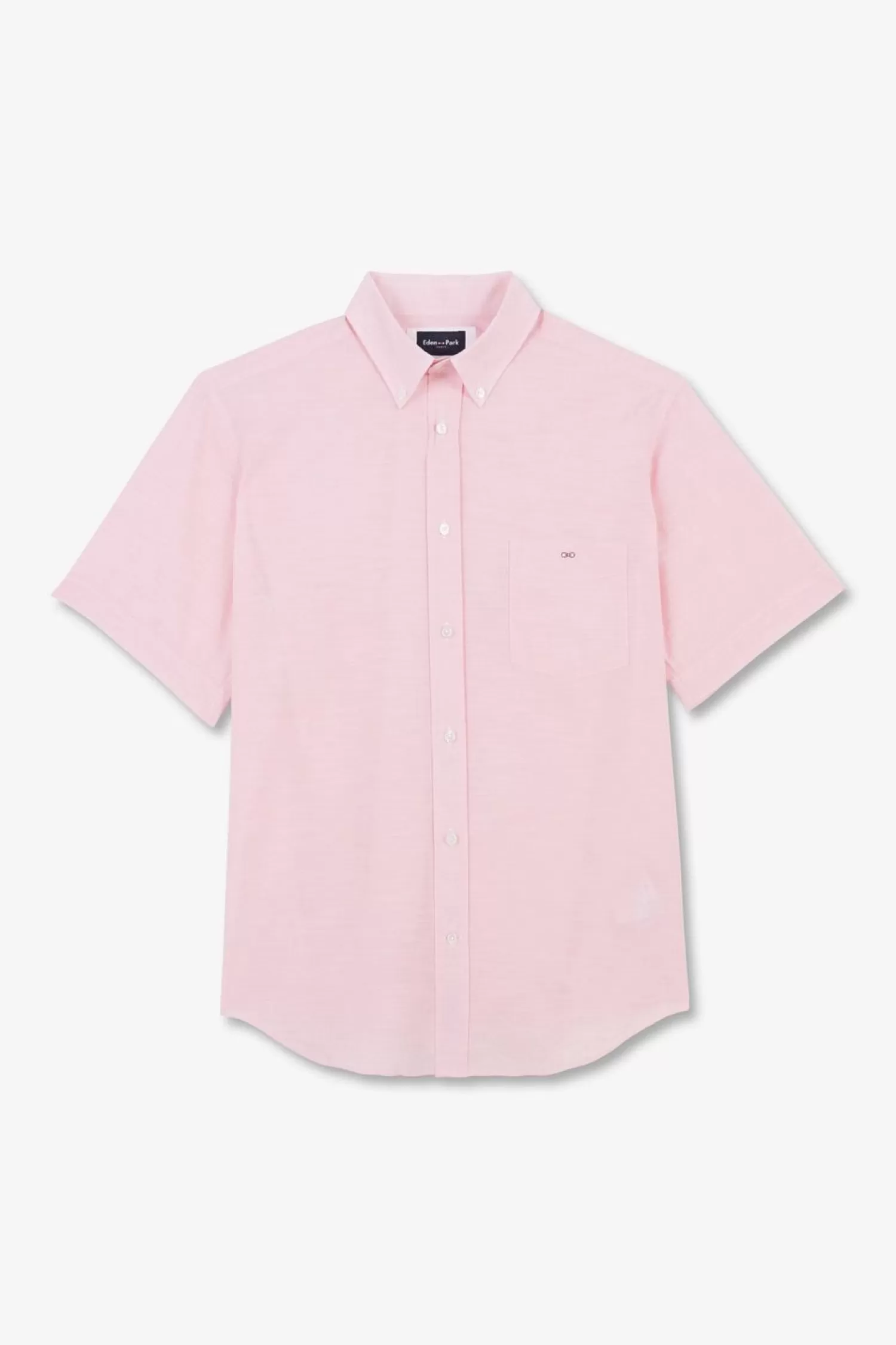 Eden Park Chemisette Rose En Coton Dobby-Homme Chemisettes