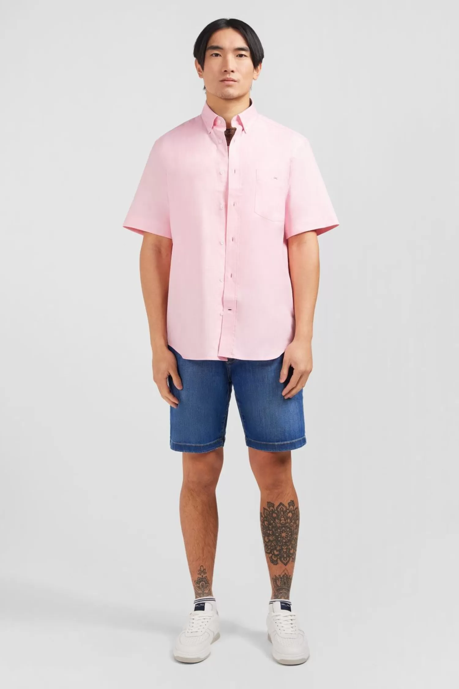 Eden Park Chemisette Rose Unie En Coton-Homme Chemisettes