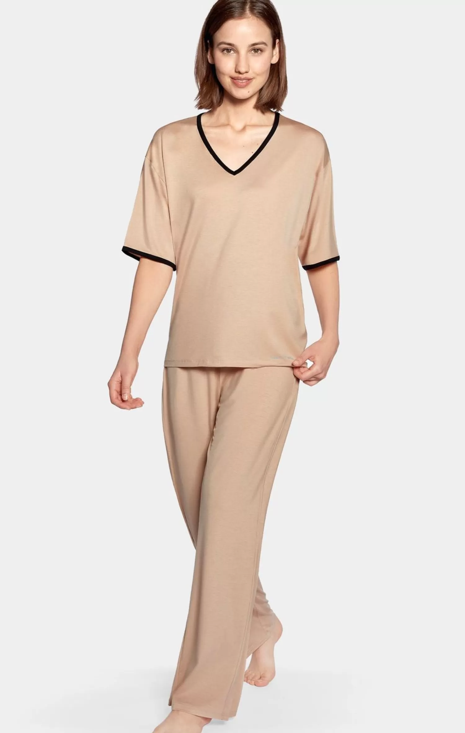 Eden Park Ensemble Pyjama Rose En Lyocell Stretch-Femme Pyjamas