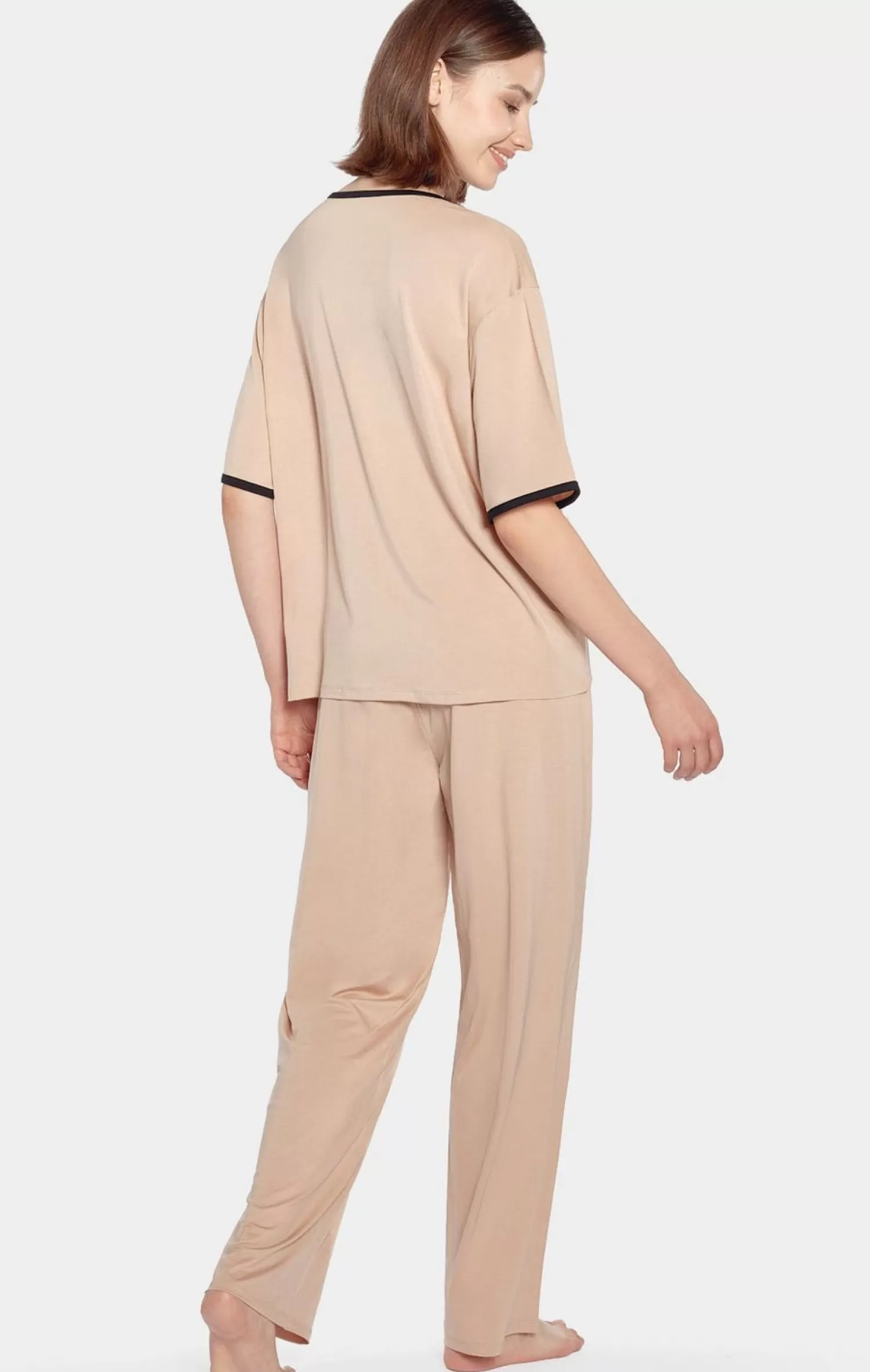 Eden Park Ensemble Pyjama Rose En Lyocell Stretch-Femme Pyjamas