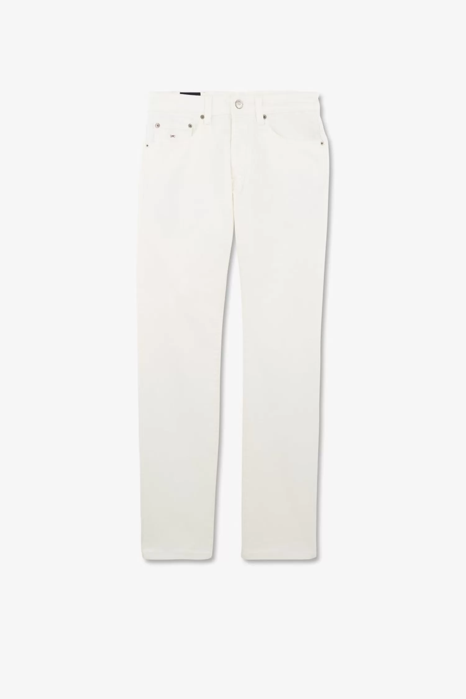 Eden Park Jean Blanc En Coton Denim Stretch Coupe Regular-Homme Pantalons